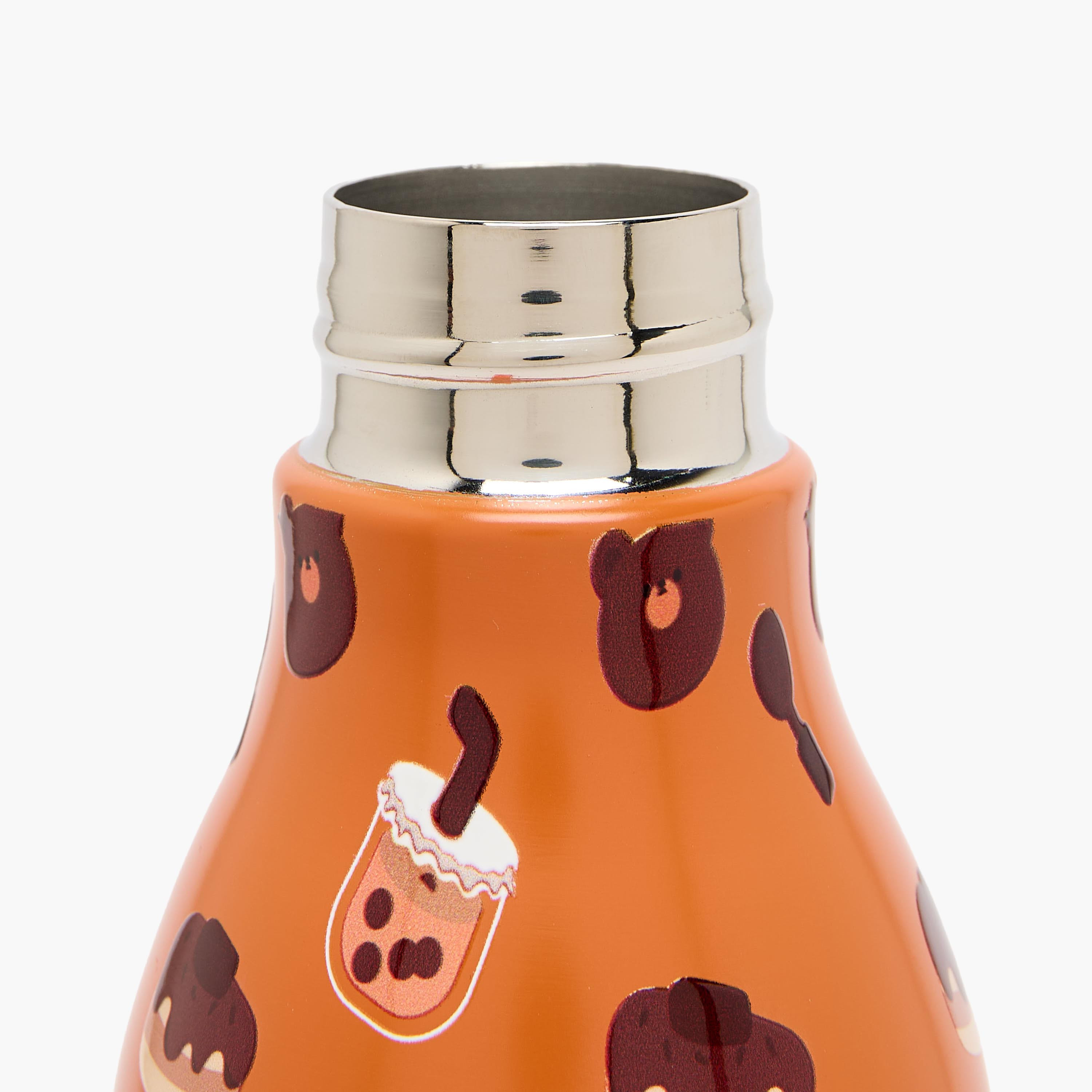 Bear Print Stainless Steel Water Bottle with Wristlet Strap - 550 ml-school-waterbottles-image-5