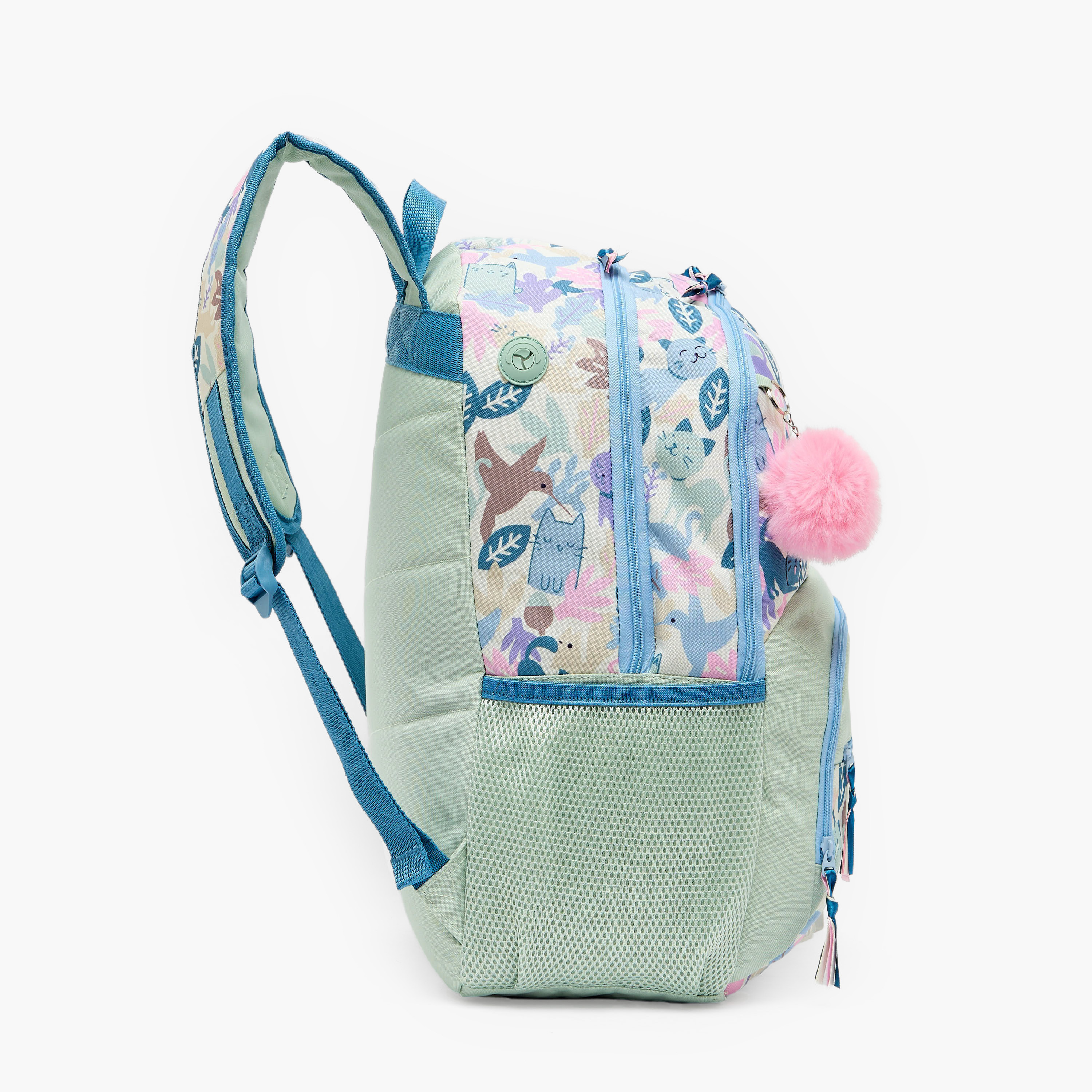 Roll Road Cat Print Backpack for Girls 8-13 Years with Adjustable Shoulder Straps - 18.1 inch-school-bagsandbackpacks-backpacks-image-10