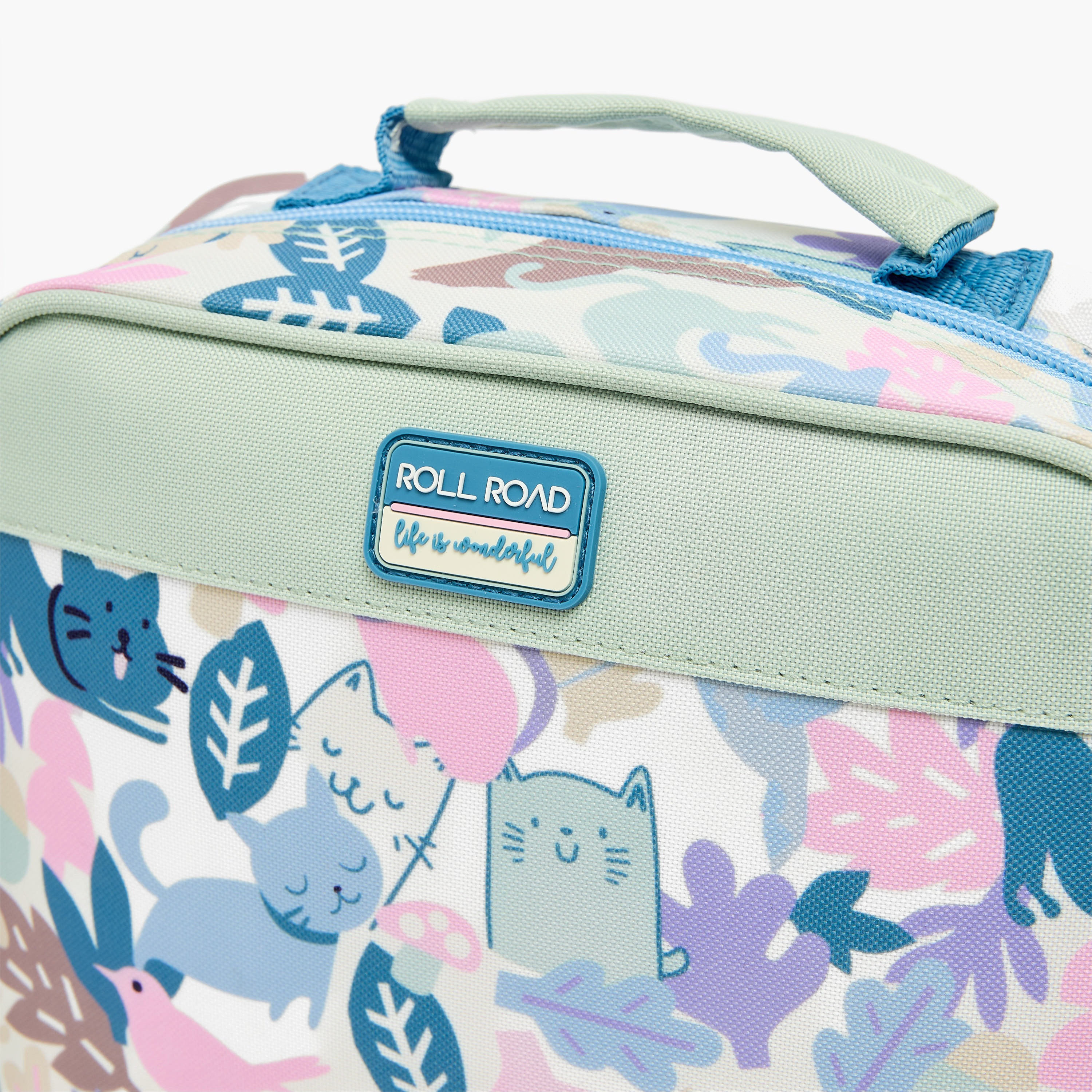 شنطة غداء بطبعات قطة للبنات 8-13 سنة بحزام قابل للتعديل من رول رود-school-lunchessentials-lunchbags-image-3
