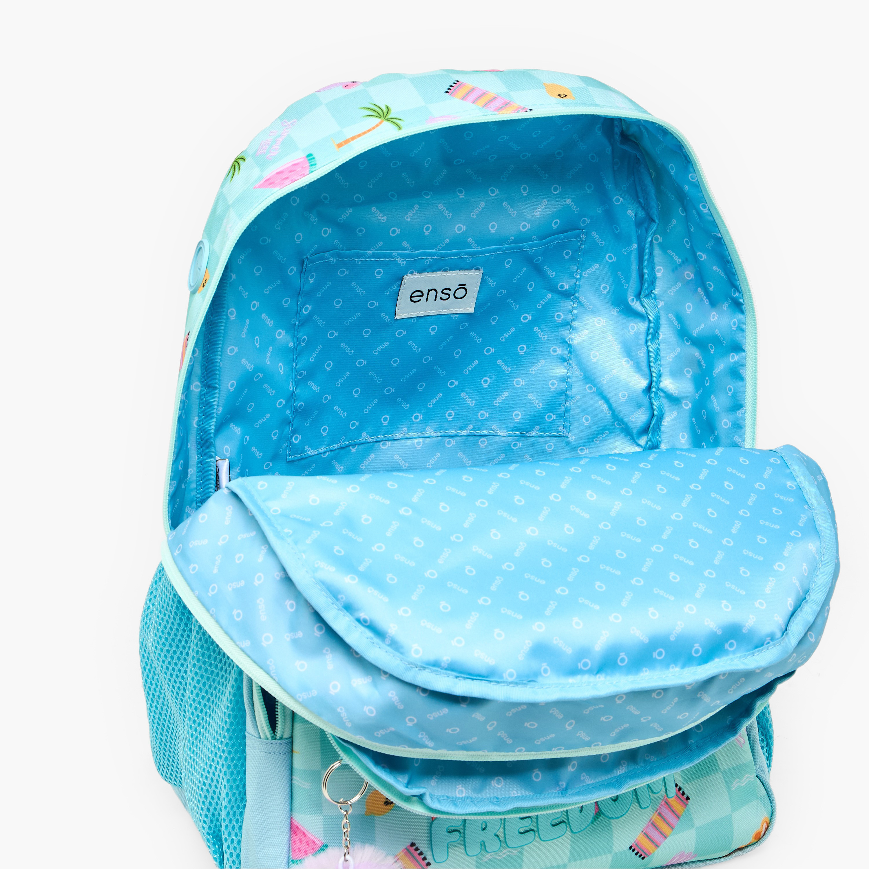Enso Freedom Printed Backpack for Girls 8-13 Years with Pom Pom Accent - 18 inches-school-bagsandbackpacks-backpacks-image-6