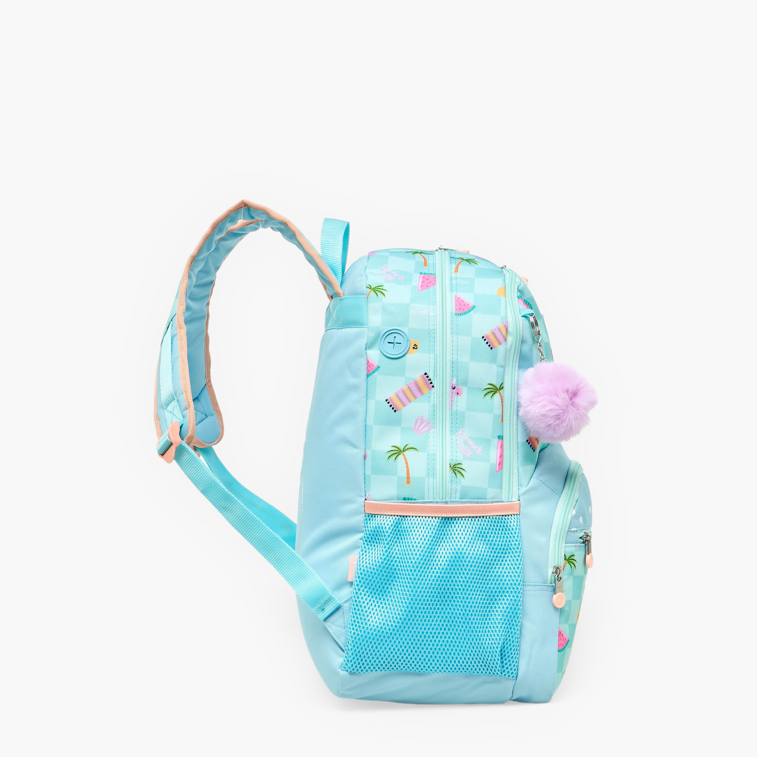 Enso Freedom Printed Backpack for Girls 8-13 Years with Pom Pom Accent - 18 inches-school-bagsandbackpacks-backpacks-image-9