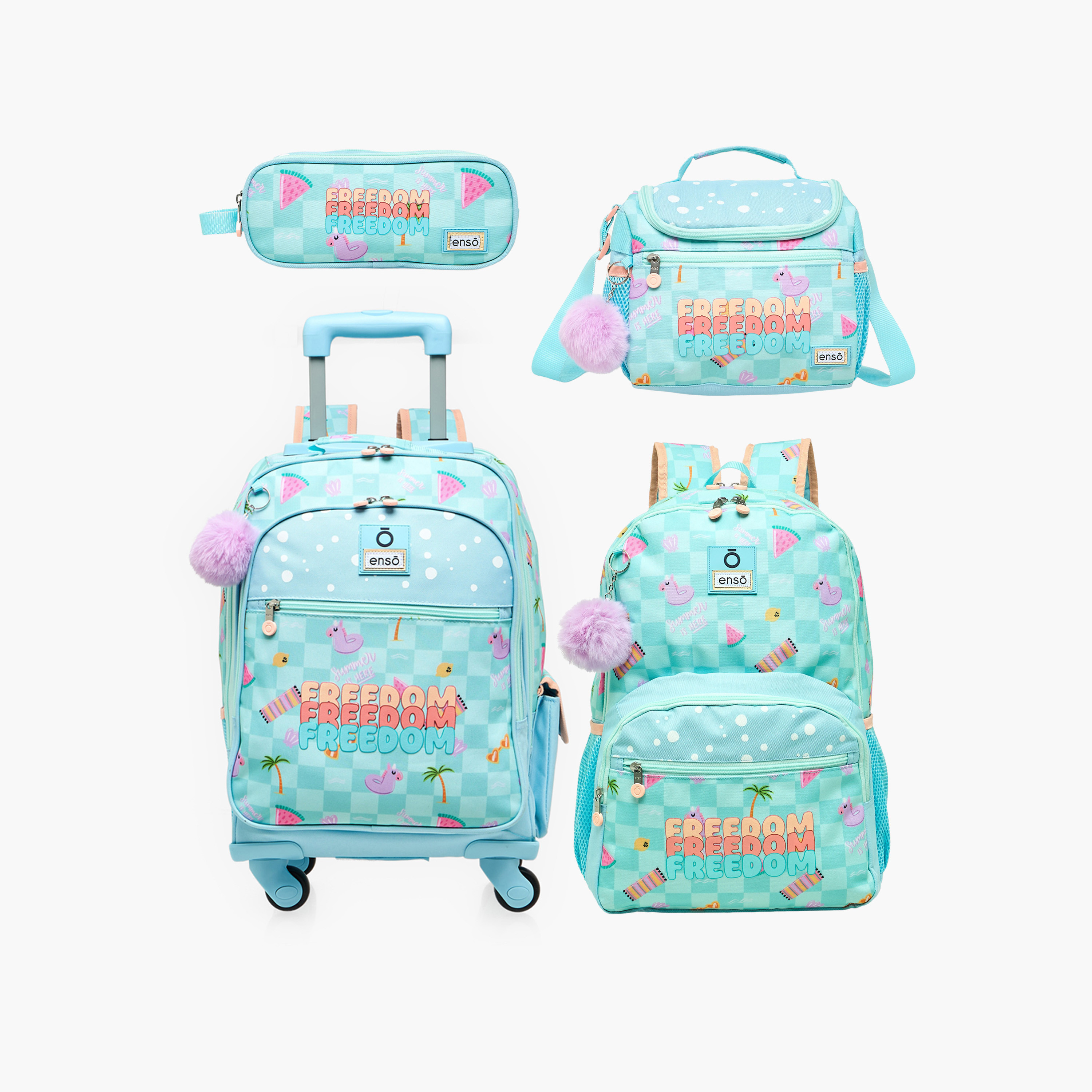 شنطة ظهر ترولي بمقبض قابل للسحب وطبعات للبنات بعمر 8-13 سنة من إنسو - 17 بوصة-school-bagsandbackpacks-trolleybags-image-15