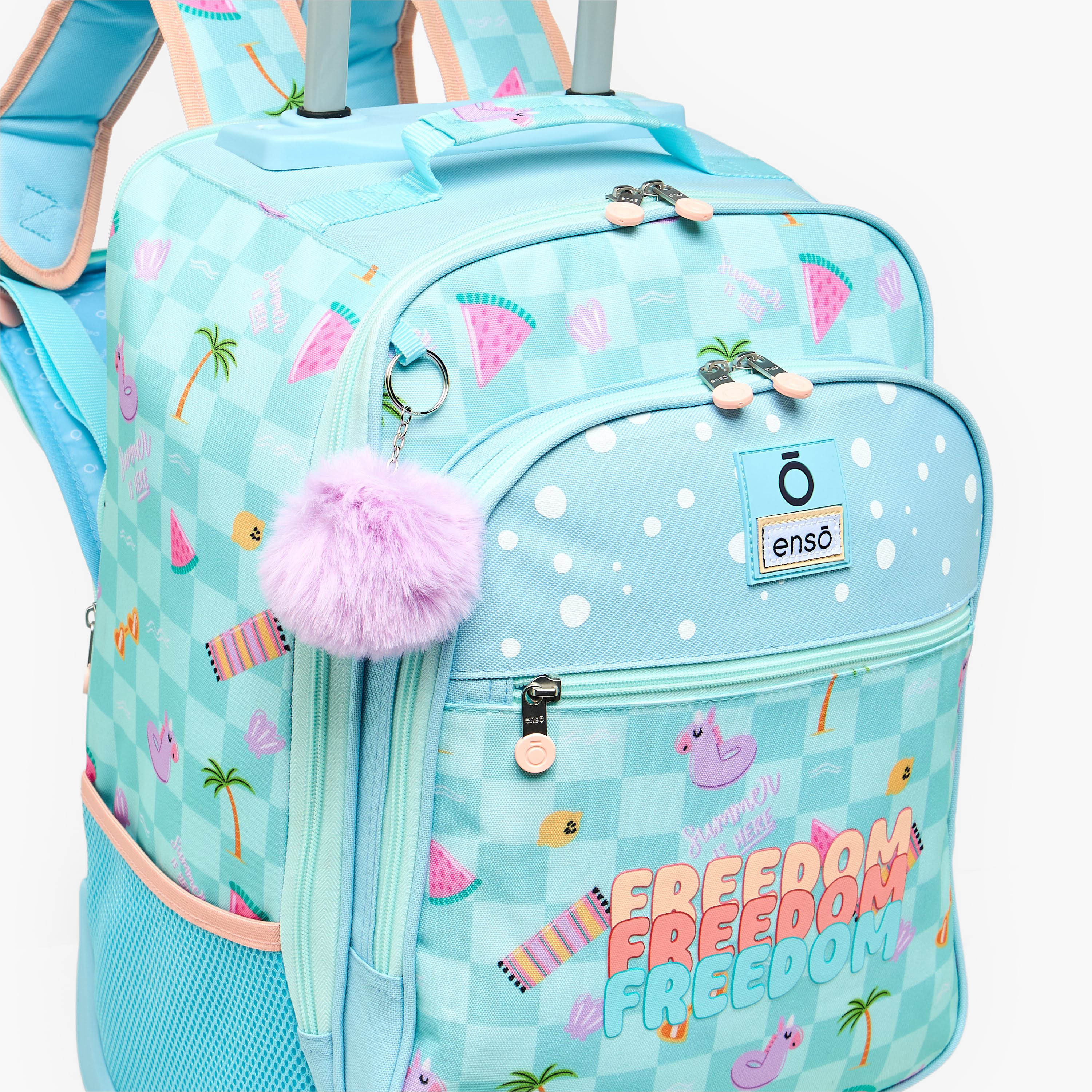 شنطة ظهر ترولي بمقبض قابل للسحب وطبعات للبنات بعمر 8-13 سنة من إنسو - 17 بوصة-school-bagsandbackpacks-trolleybags-image-5