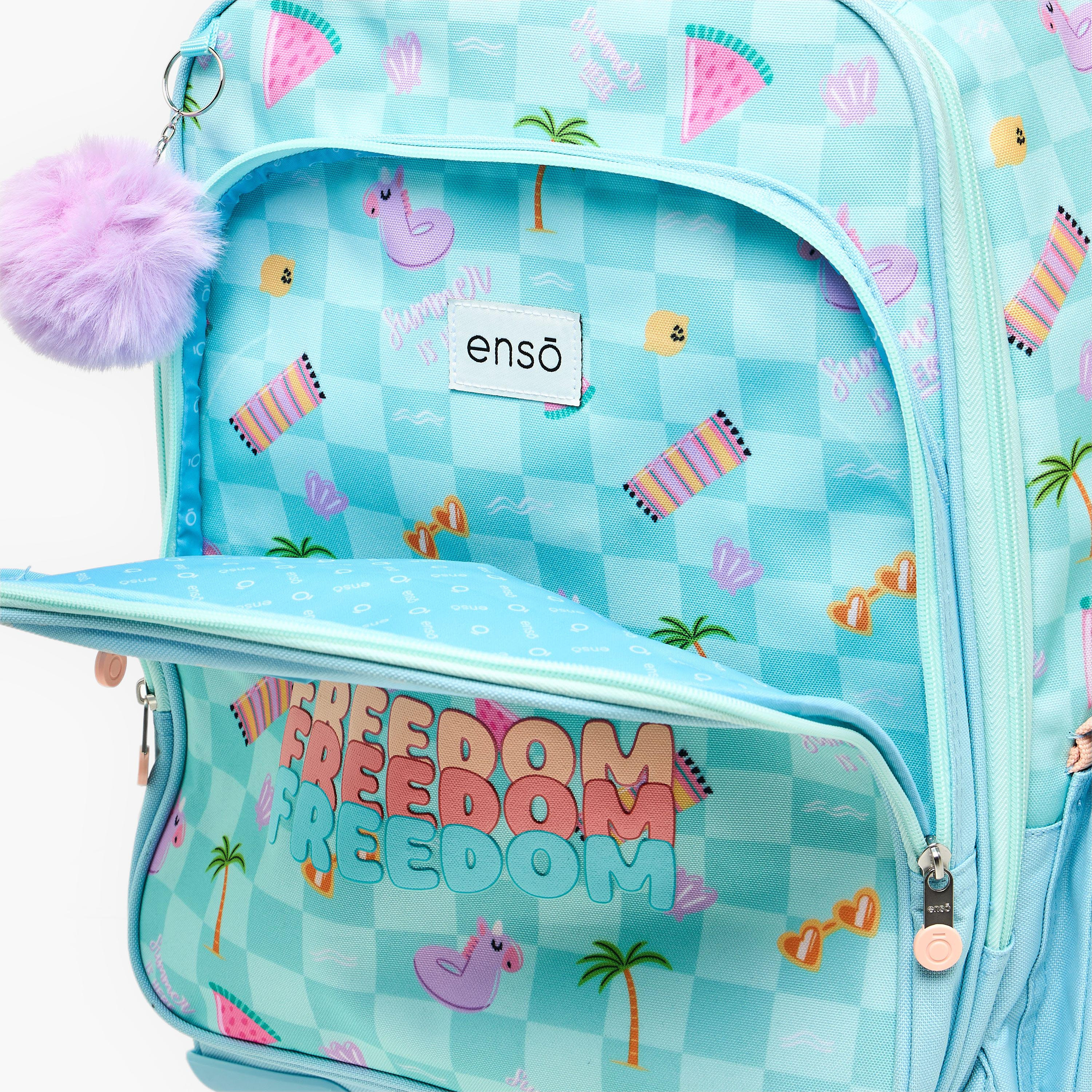 شنطة ظهر ترولي بمقبض قابل للسحب وطبعات للبنات بعمر 8-13 سنة من إنسو - 17 بوصة-school-bagsandbackpacks-trolleybags-image-7