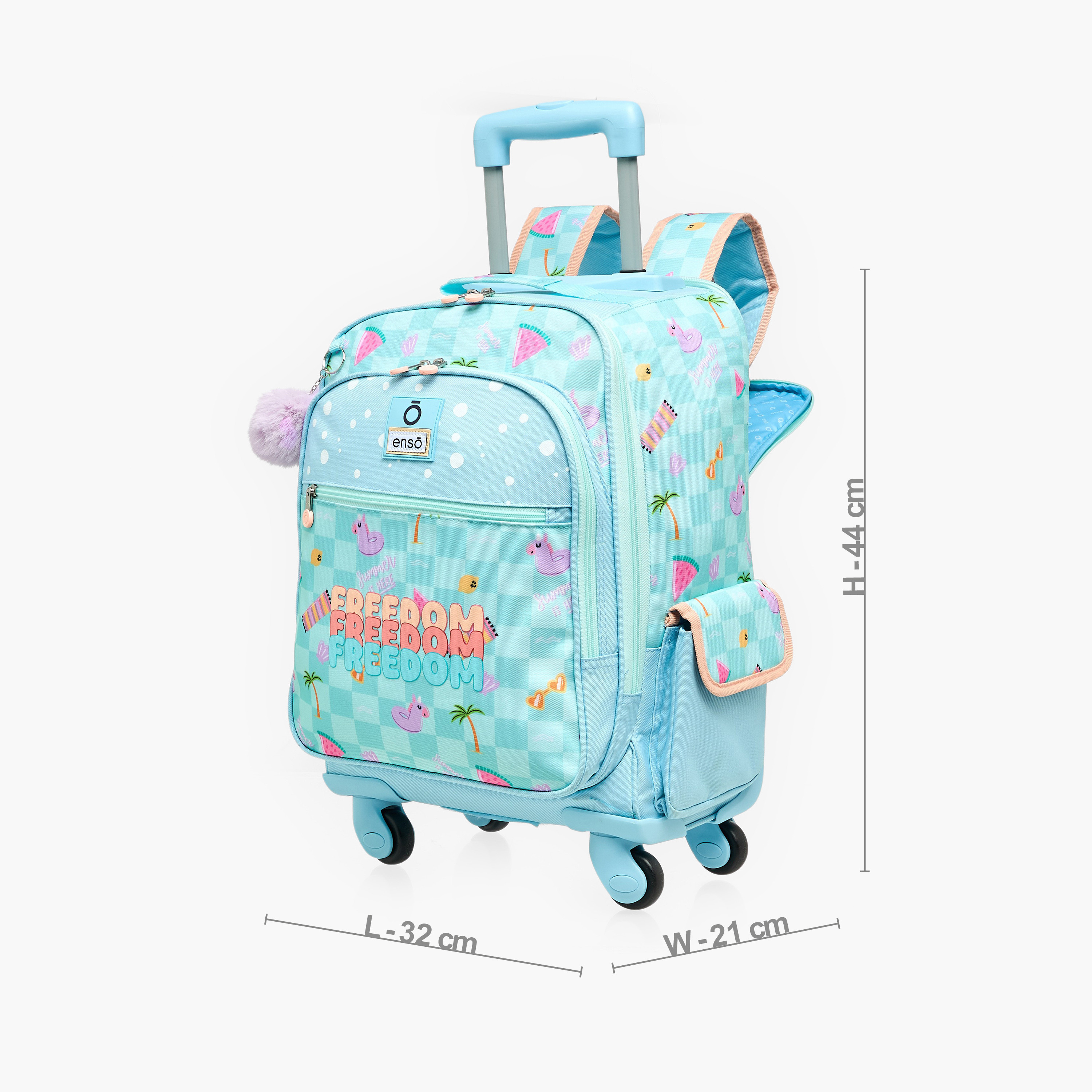 شنطة ظهر ترولي بمقبض قابل للسحب وطبعات للبنات بعمر 8-13 سنة من إنسو - 17 بوصة-school-bagsandbackpacks-trolleybags-image-9