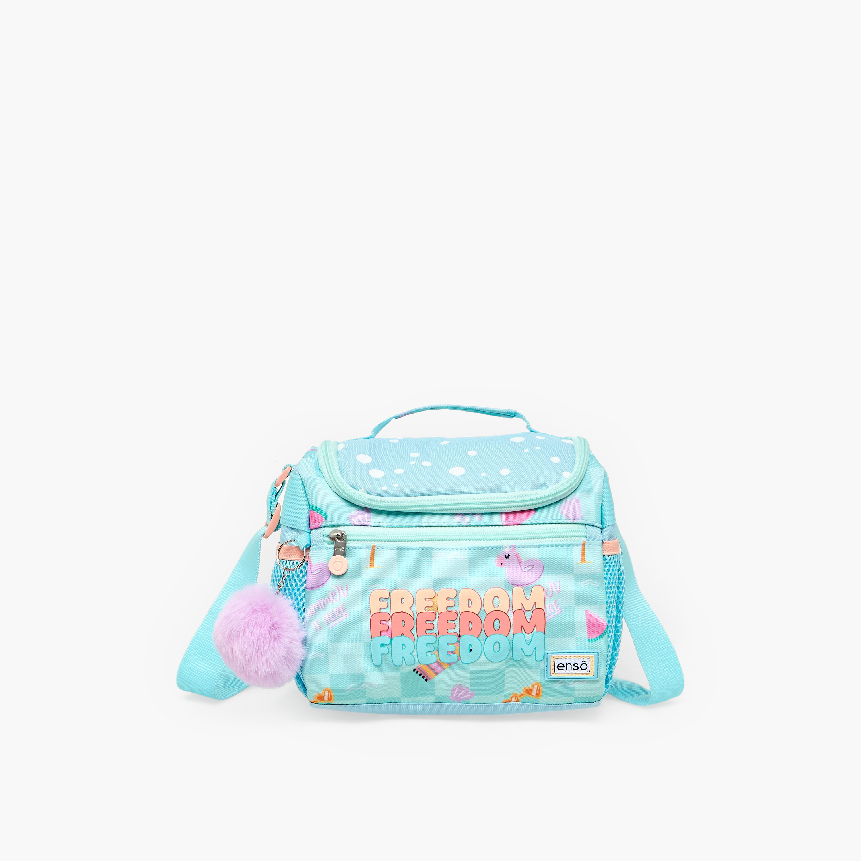 شنطة غداء بطبعات وحزام قابل للتعديل للفتيات من 8 - 13 سنة من إنسو-school-lunchessentials-lunchbags-image-1