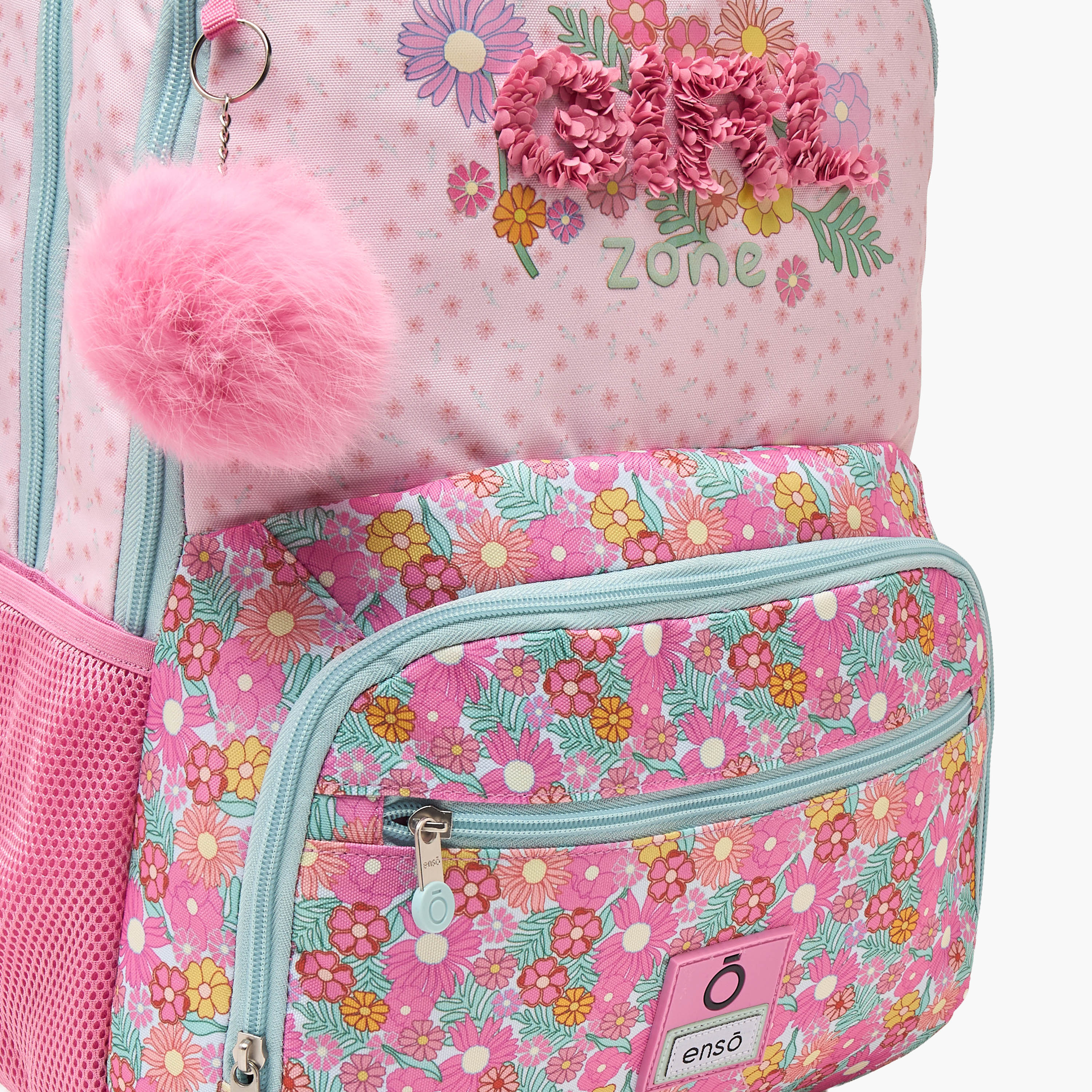 شنطة ظهر بحمالات مبطنة وطبعات زهرية للبنات من 8-12 سنة من إنسو - 18 بوصة-school-bagsandbackpacks-backpacks-image-4
