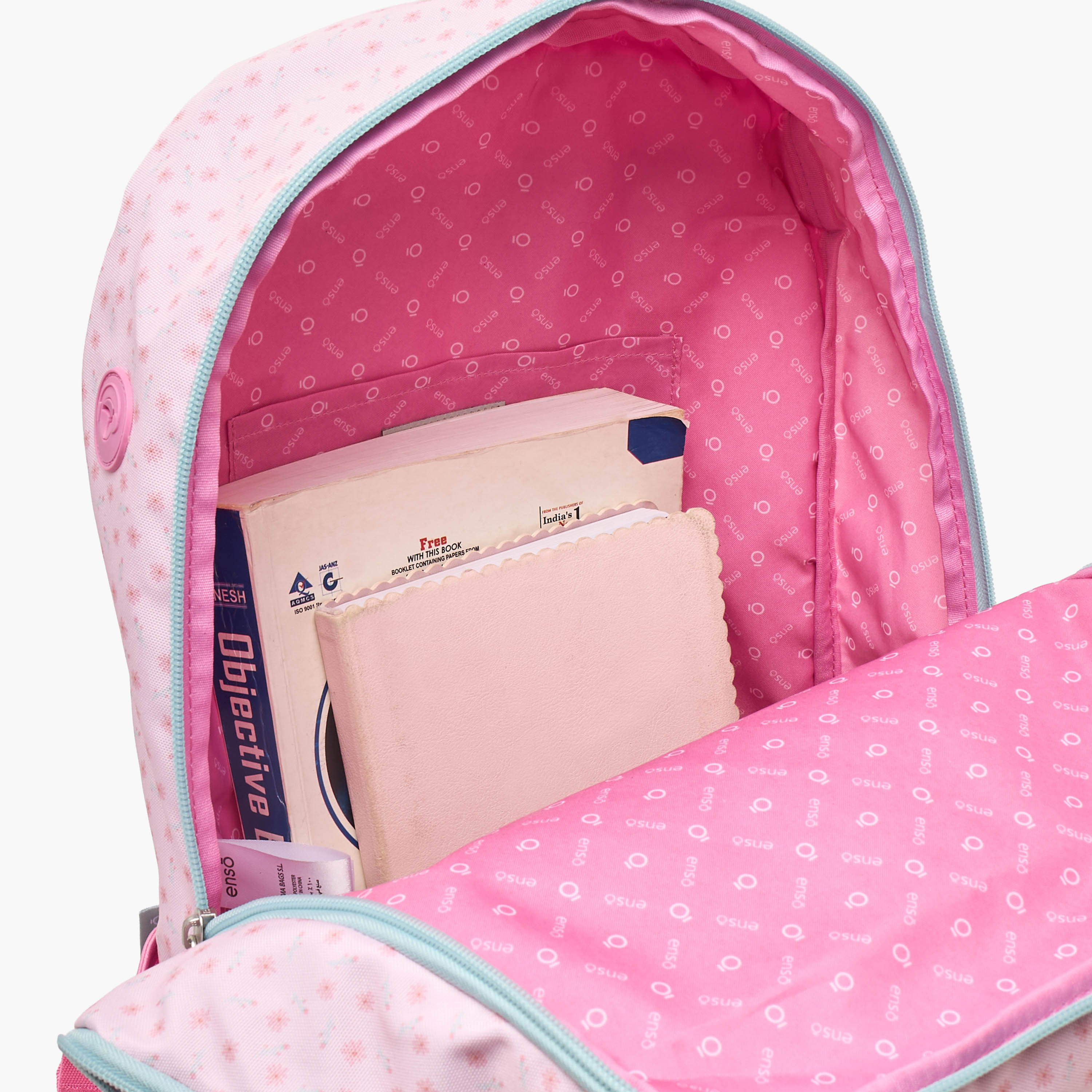 شنطة ظهر بحمالات مبطنة وطبعات زهرية للبنات من 8-12 سنة من إنسو - 18 بوصة-school-bagsandbackpacks-backpacks-image-5