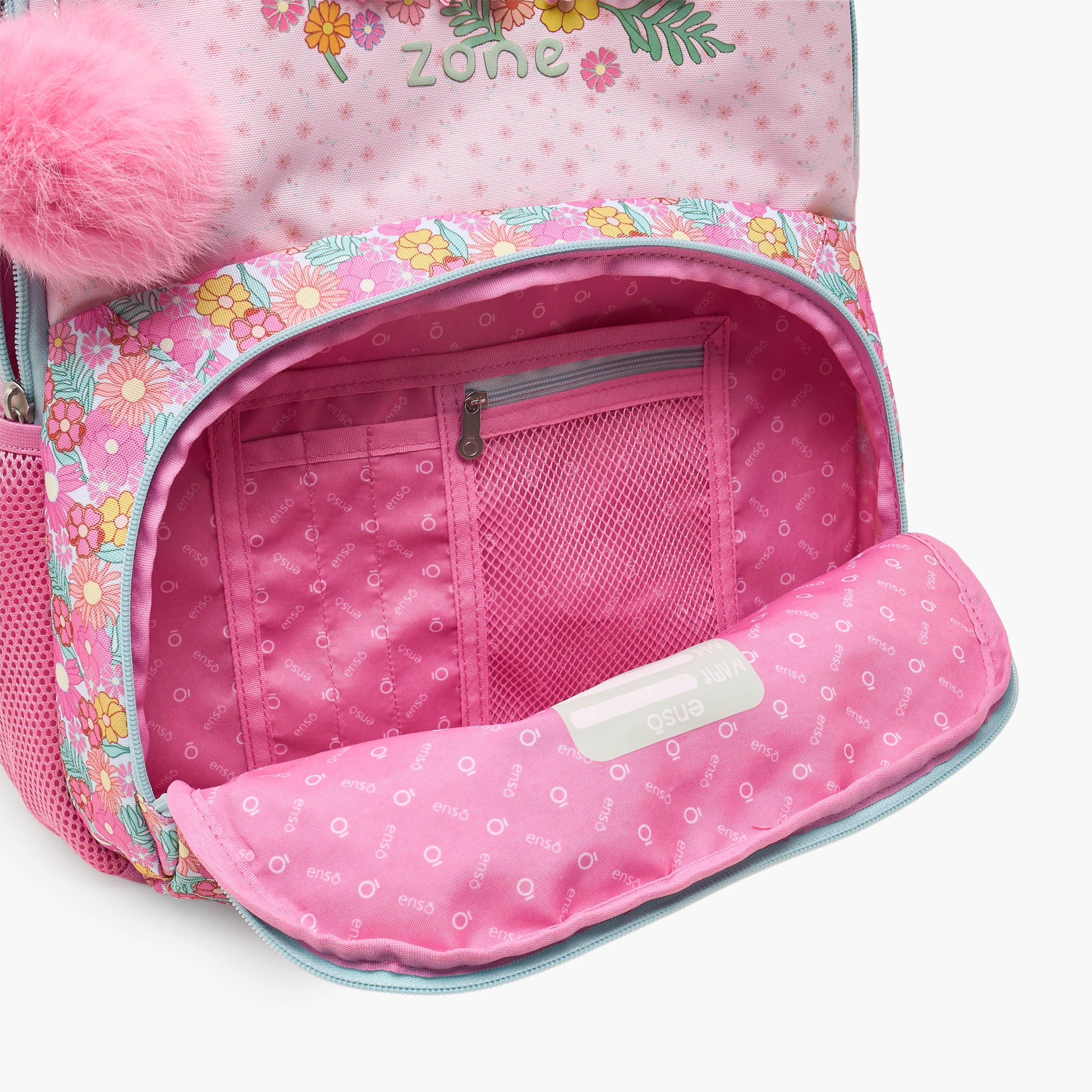 شنطة ظهر بحمالات مبطنة وطبعات زهرية للبنات من 8-12 سنة من إنسو - 18 بوصة-school-bagsandbackpacks-backpacks-image-6