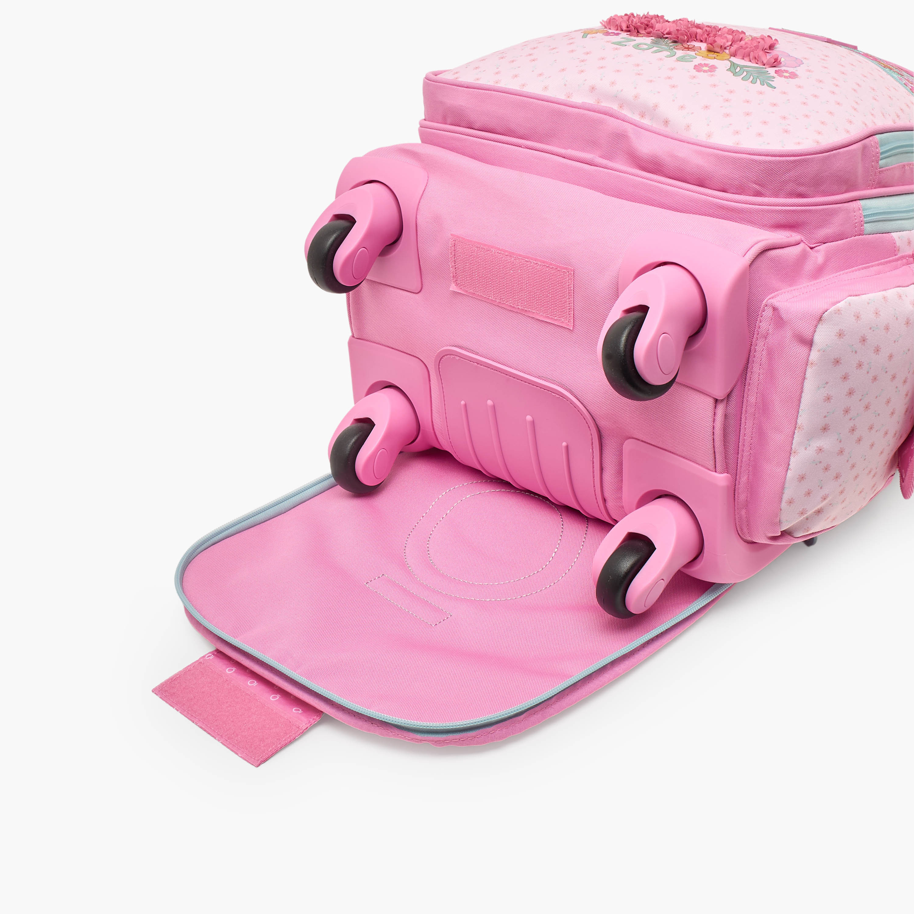 Enso Floral Print Trolley Bag for Girls 8-12 Years with Padded Straps - 17 inches-school-bagsandbackpacks-trolleybags-image-14