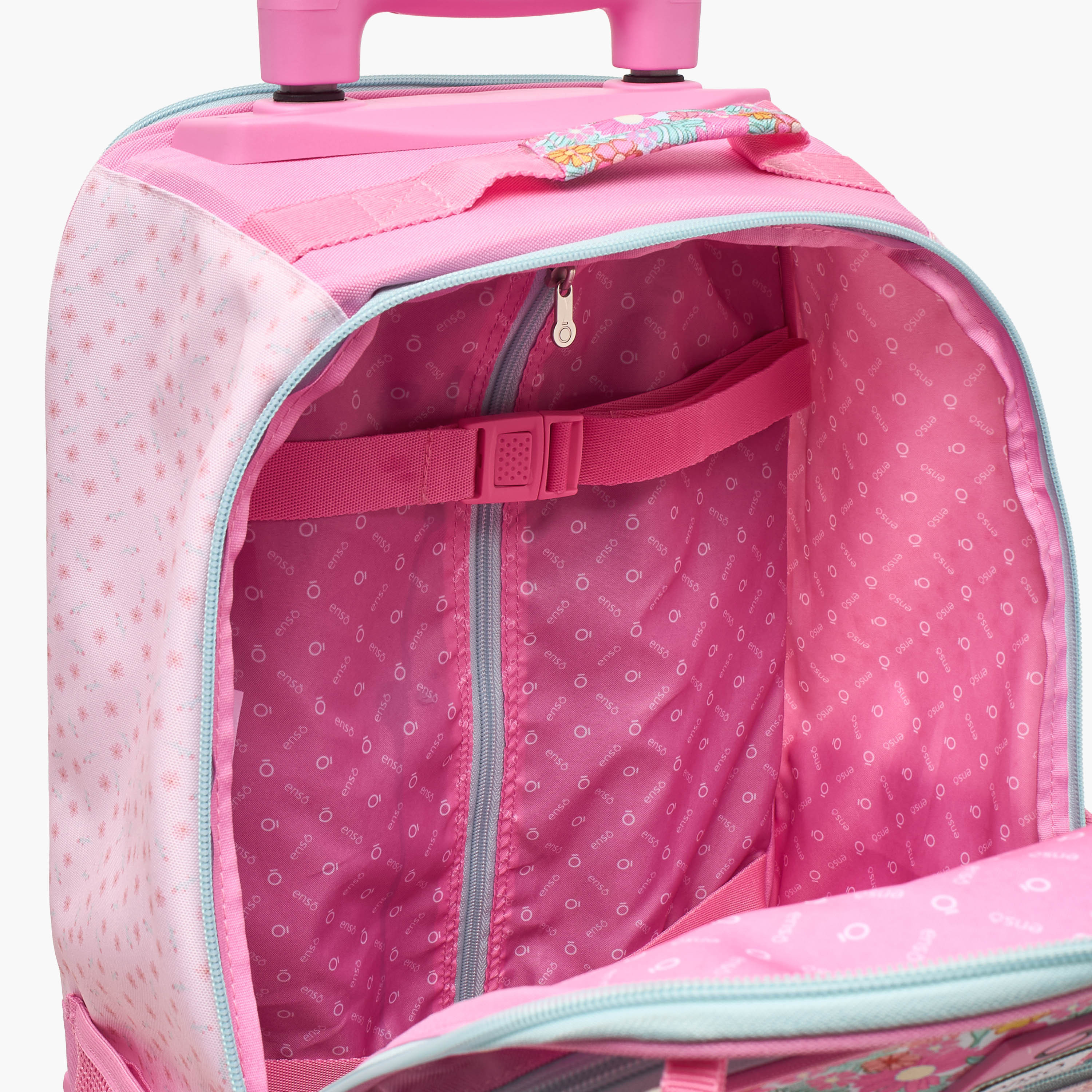Enso Floral Print Trolley Bag for Girls 8-12 Years with Padded Straps - 17 inches-school-bagsandbackpacks-trolleybags-image-6