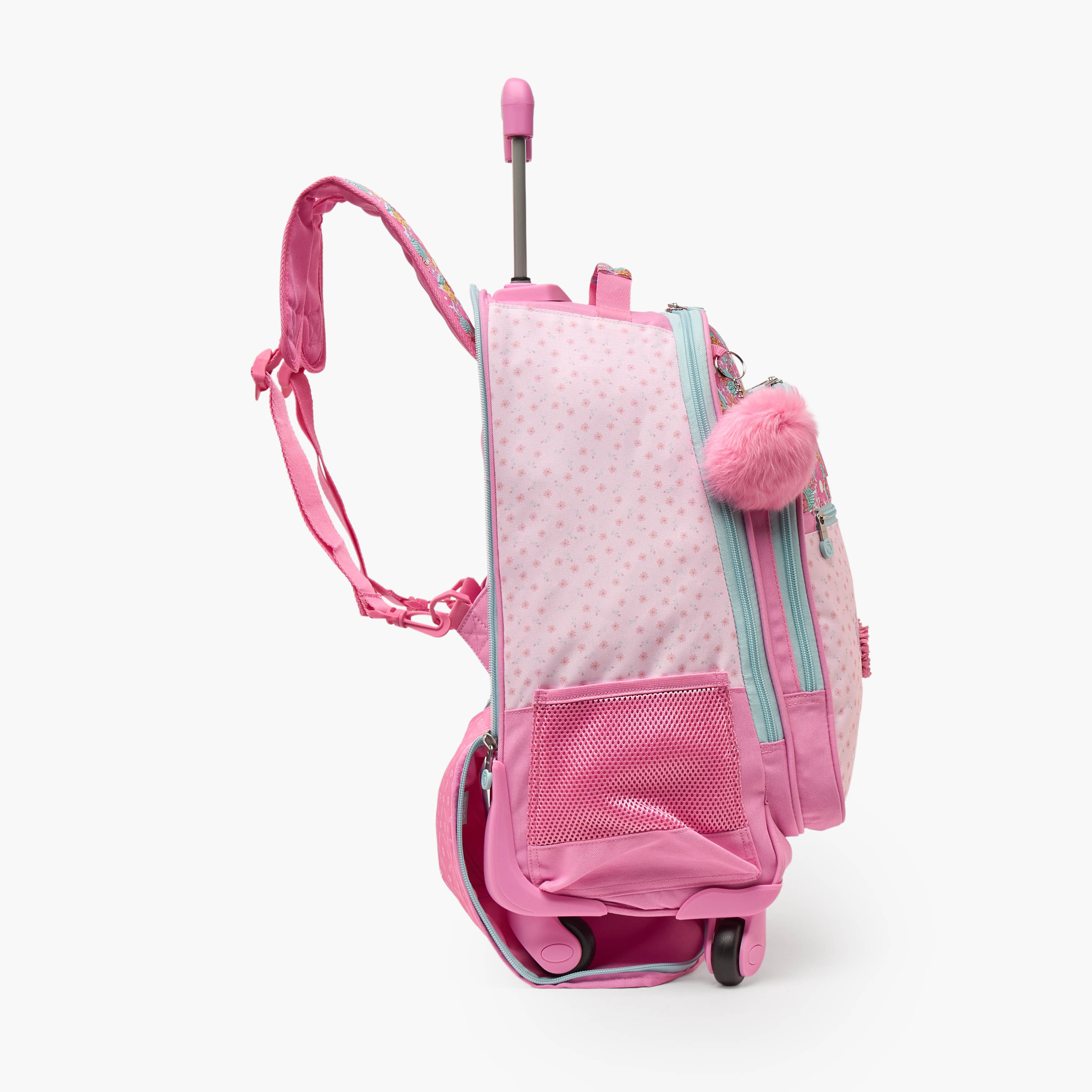 Enso Floral Print Trolley Bag for Girls 8-12 Years with Padded Straps - 17 inches-school-bagsandbackpacks-trolleybags-image-9