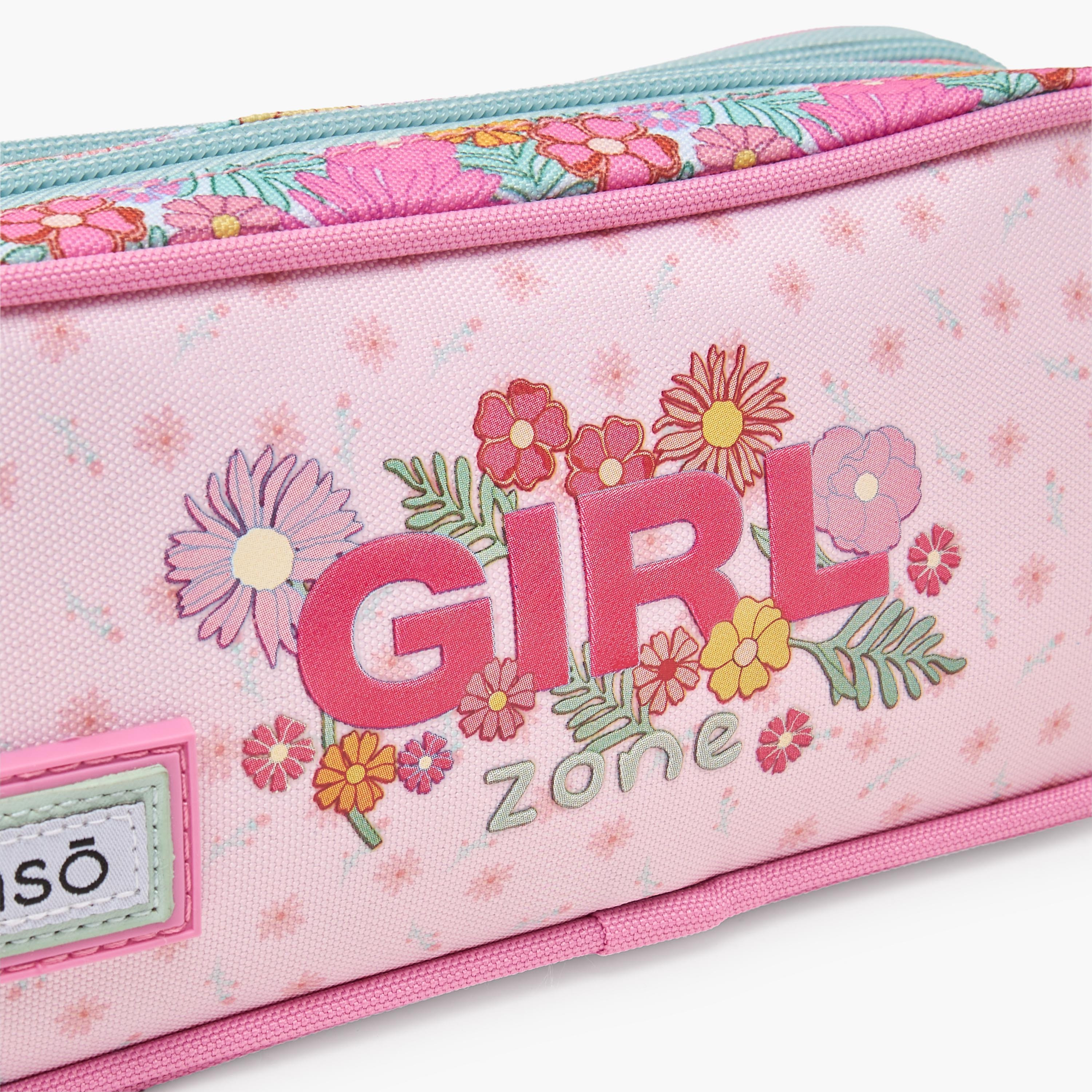 مقلمة بقسمين وطبعات زهرية من إنسو-school-stationery-pencilcases-image-7