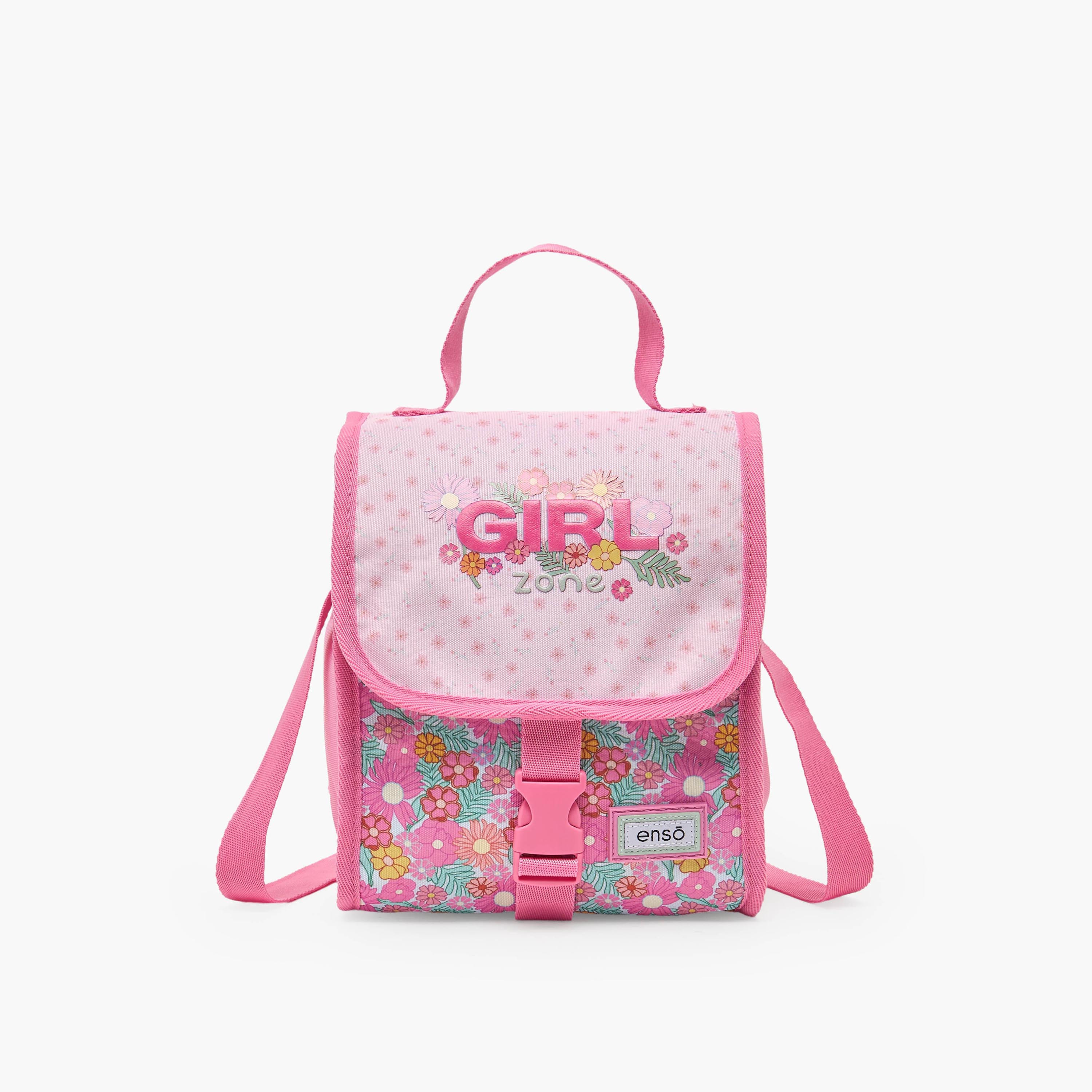 شنطة غداء بحزام قابل للتعديل وبطبعات زهرية للبنات 8-13 سنة من إنسو-school-lunchessentials-lunchbags-image-1