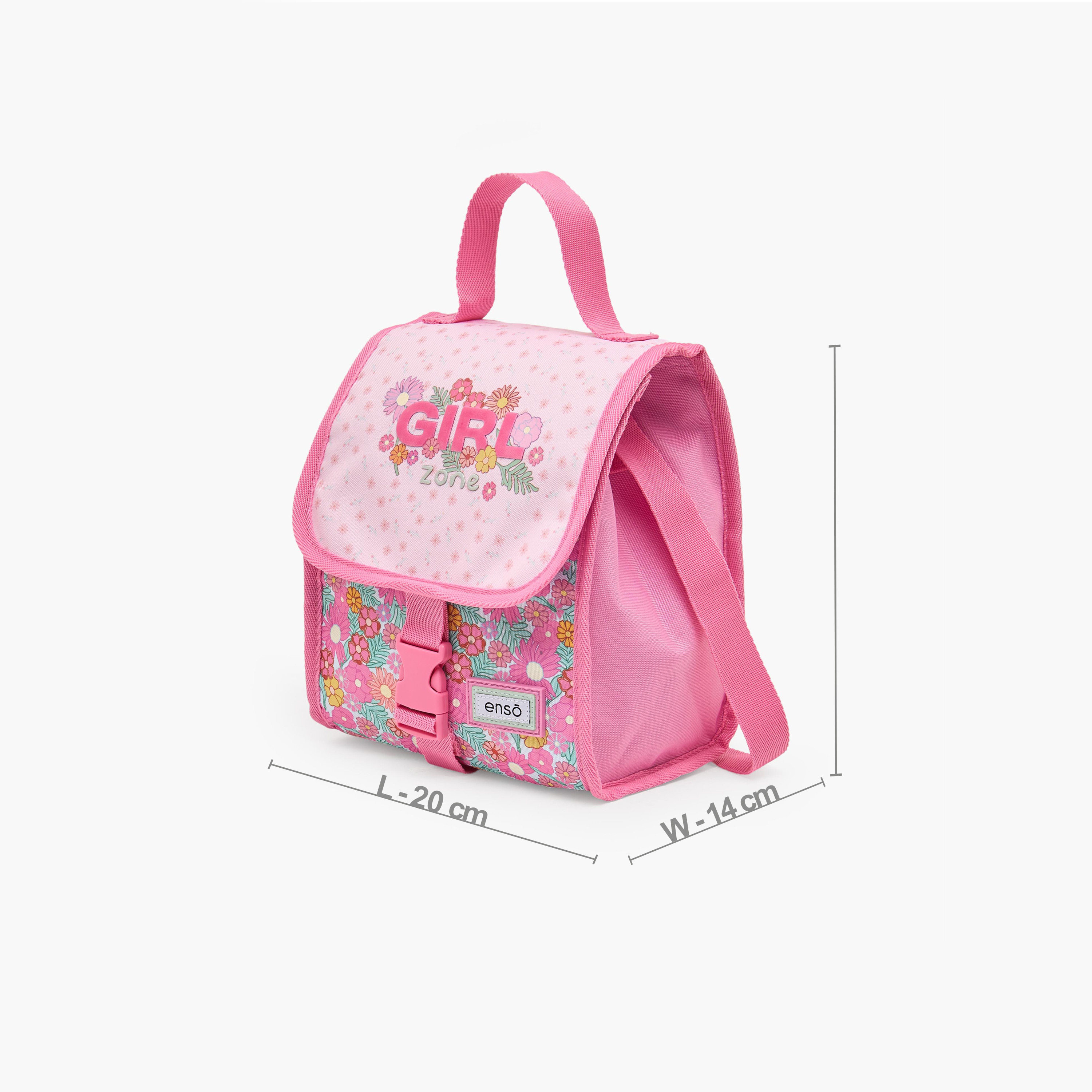 شنطة غداء بحزام قابل للتعديل وبطبعات زهرية للبنات 8-13 سنة من إنسو-school-lunchessentials-lunchbags-image-9