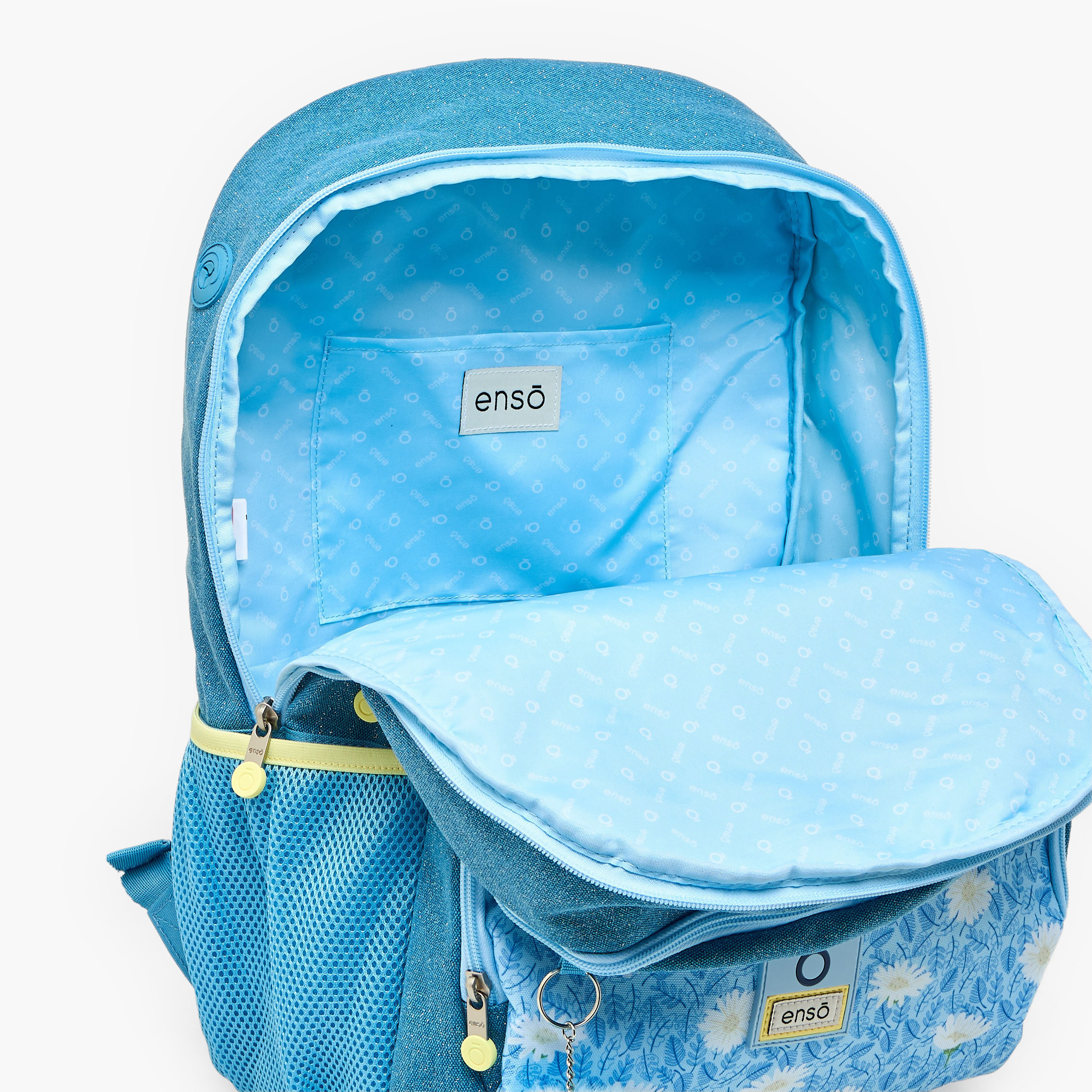 Enso Floral Print Backpack for Girls 8-13 Years with Pom Pom Accent - 18 inches-school-bagsandbackpacks-backpacks-image-6