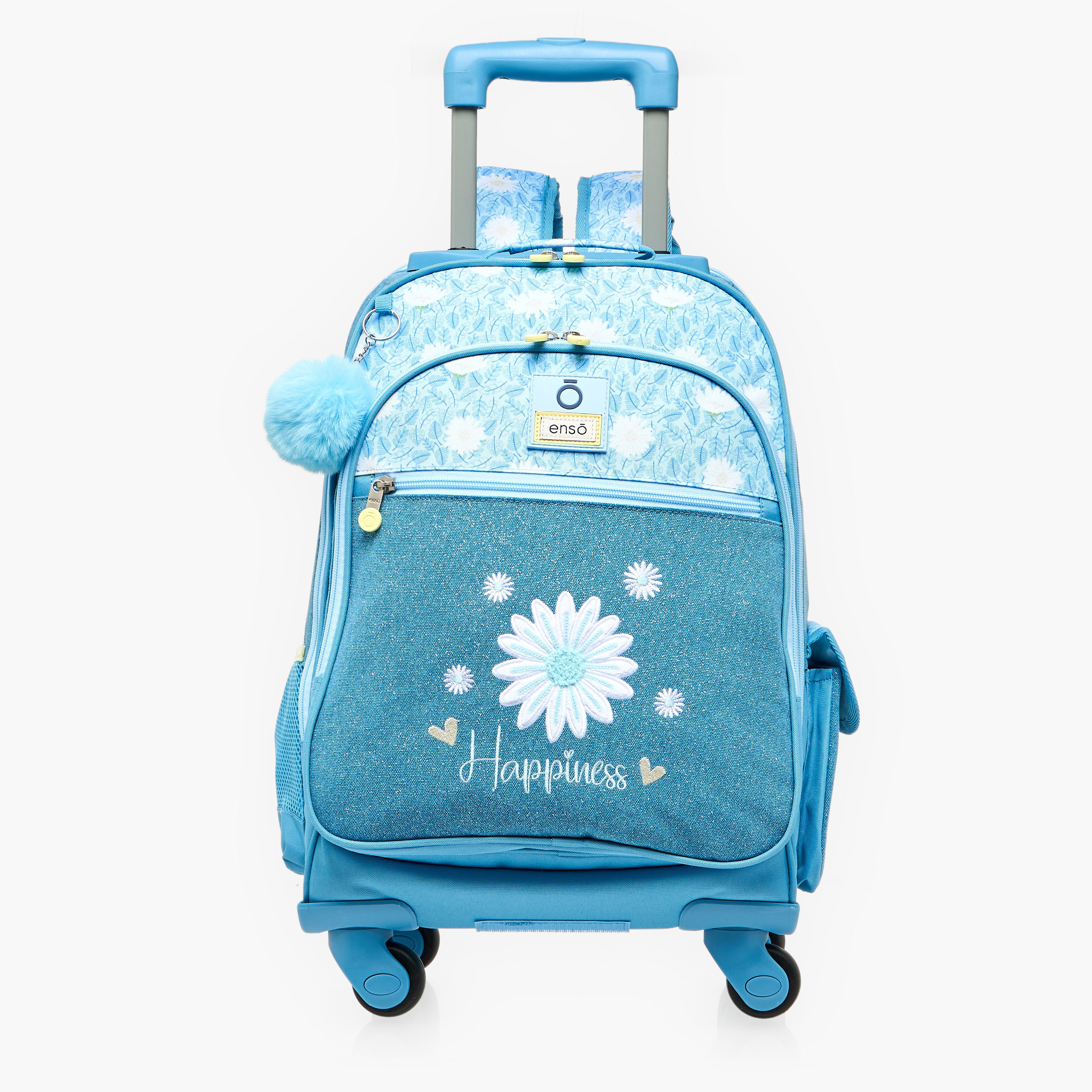 Enso Floral Print Trolley Backpack for Girls 8-13 Years with Retractable Handle - 17 inches-school-bagsandbackpacks-trolleybags-image-1