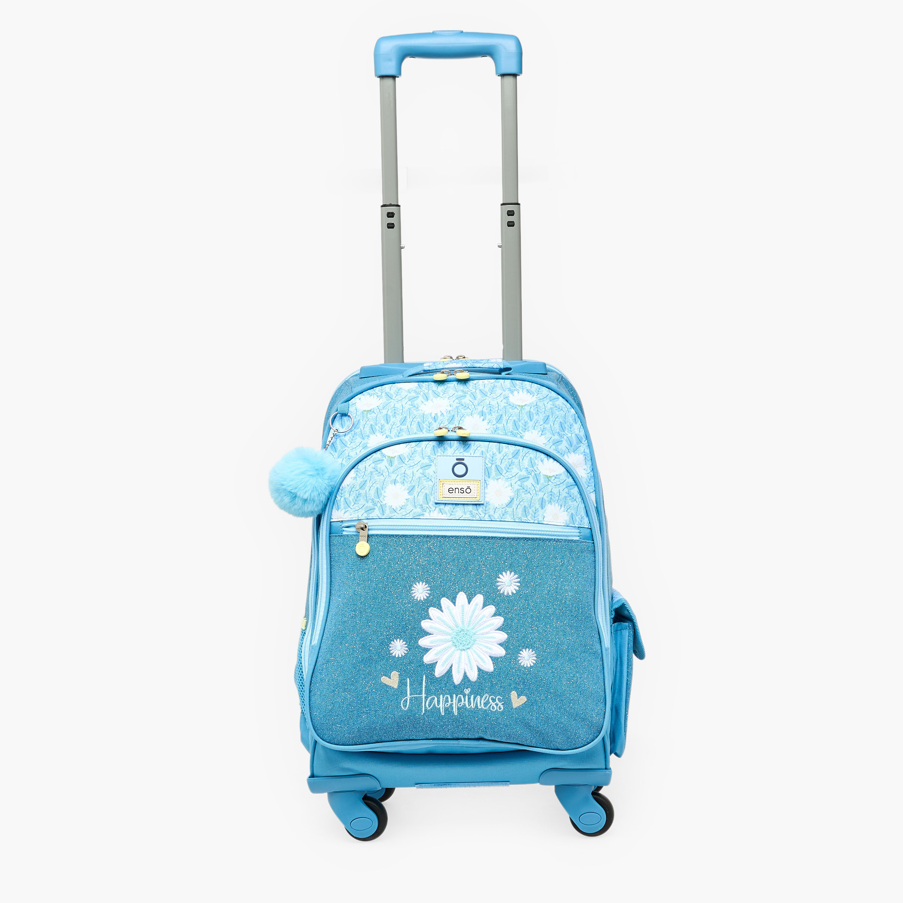 Enso Floral Print Trolley Backpack for Girls 8-13 Years with Retractable Handle - 17 inches-school-bagsandbackpacks-trolleybags-image-4