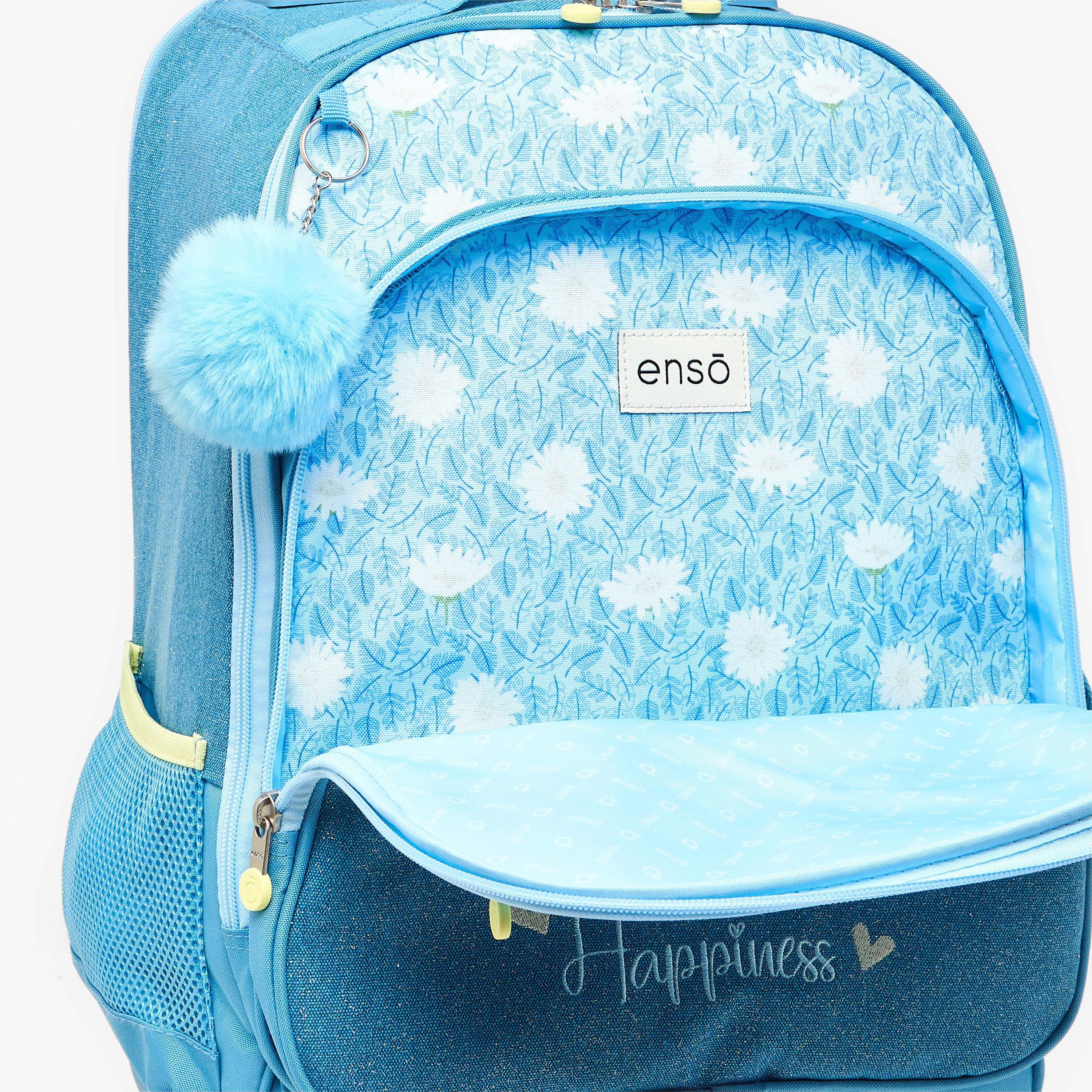 Enso Floral Print Trolley Backpack for Girls 8-13 Years with Retractable Handle - 17 inches-school-bagsandbackpacks-trolleybags-image-6