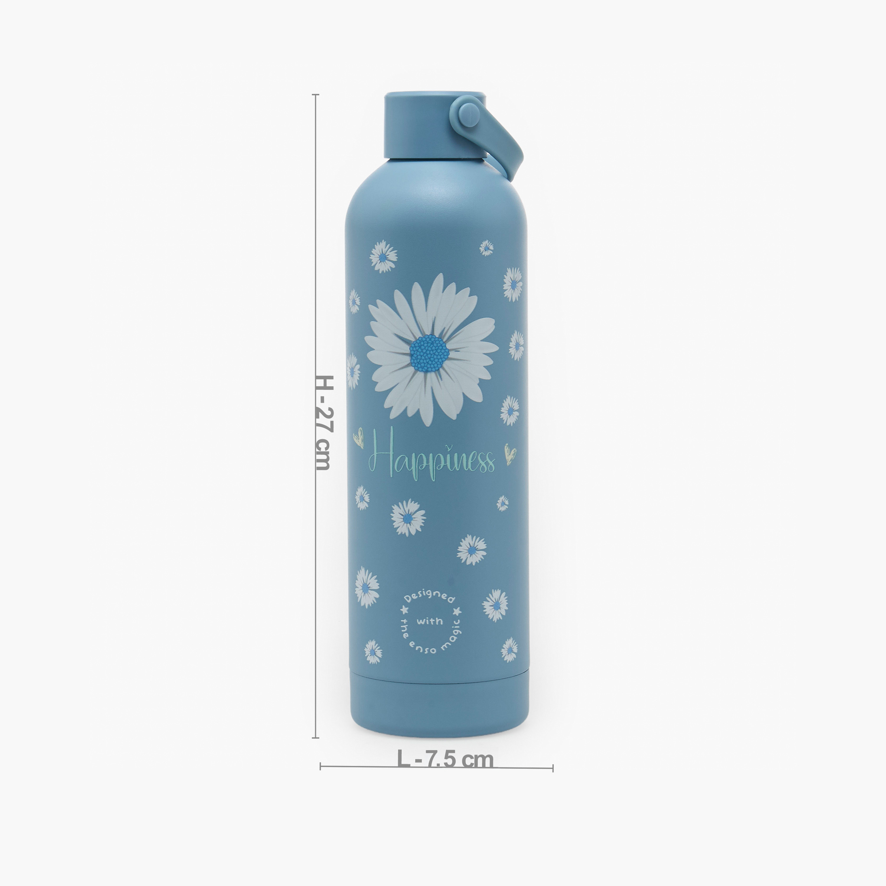 قارورة مياه ستانلس ستيل بملمس مانع للانزلاق وبطبعات زهرية من إنسو -  750 مل-school-waterbottles-image-3