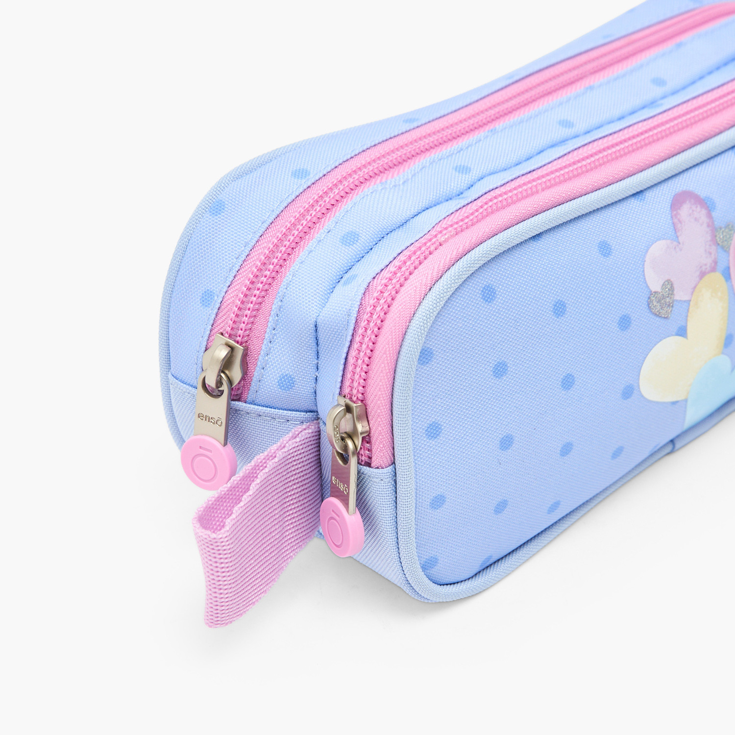 Enso Heart Print Pencil Pouch with 2 Compartments-school-stationery-pencilcases-image-5