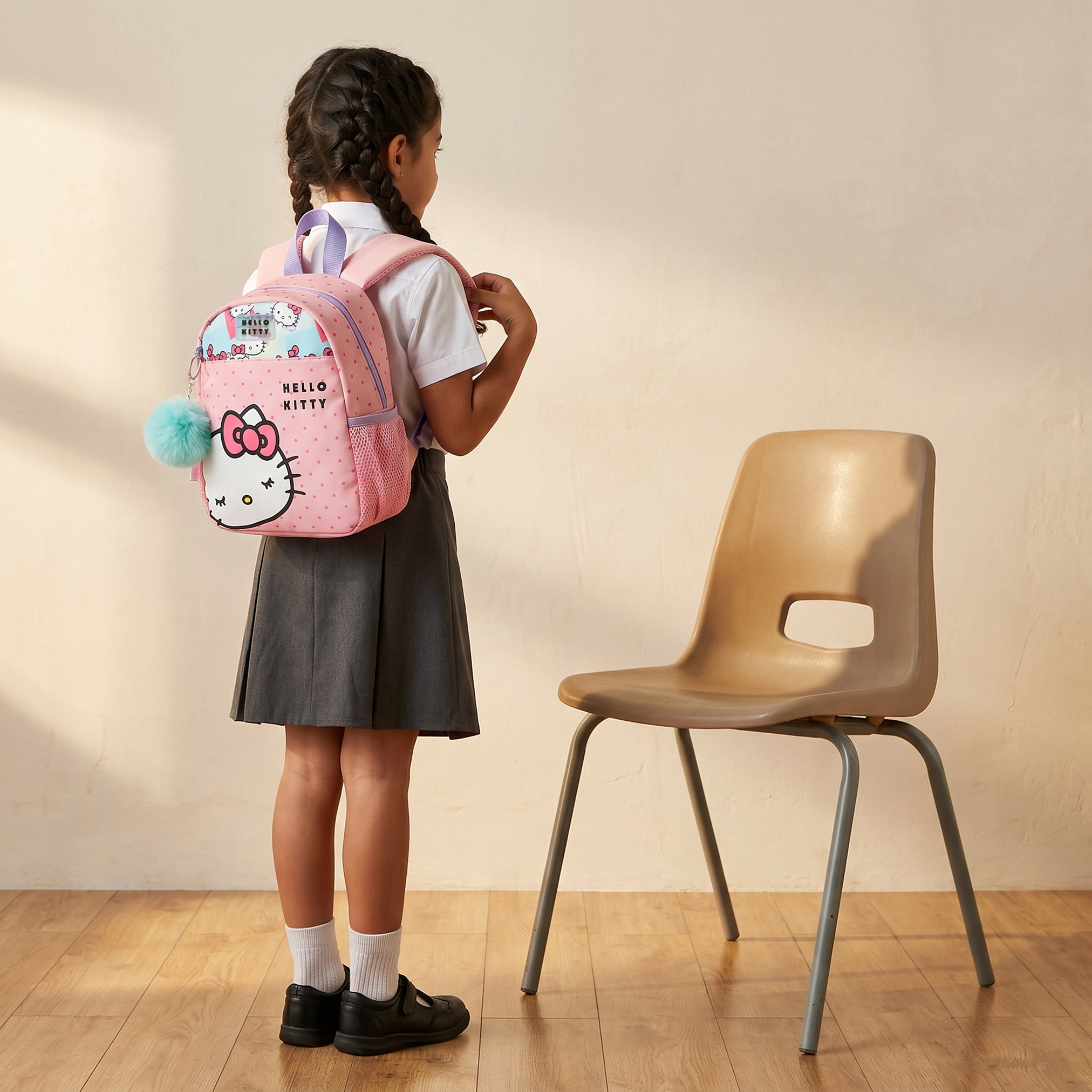 Hello Kitty Printed Backpack for Girls 2-5 Years with Zip Closure - 9 inches-school-bagsandbackpacks-backpacks-image-3