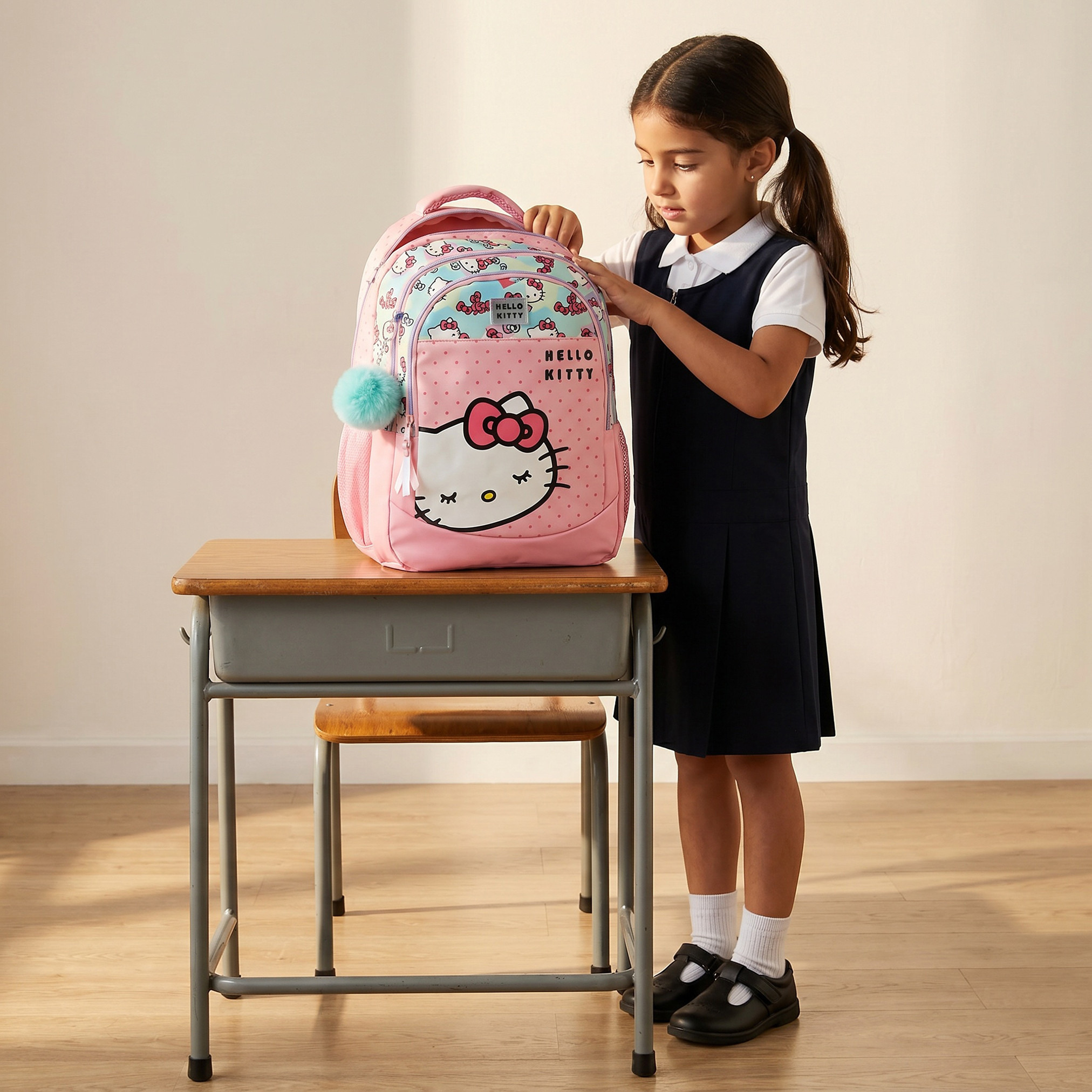 Hello Kitty Printed Backpack for Girls 8-12 Years with Padded Shoulder Straps - 18.1 inch-school-bagsandbackpacks-backpacks-image-3