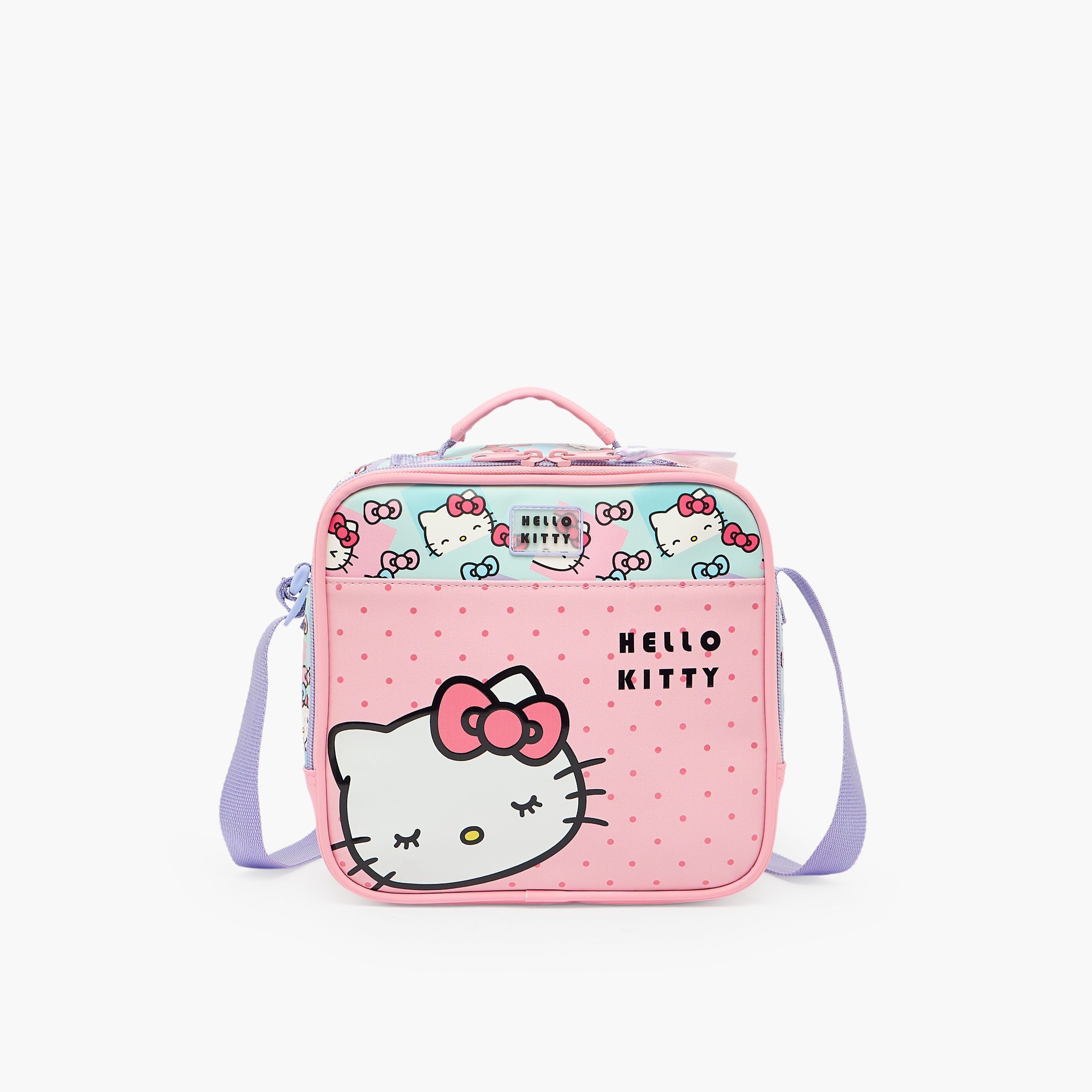 شنطة غداء بطبعة هيلو كيتي للبنات من 5 - 8 سنوات مع حزام قابل للتعديل-school-lunchessentials-lunchbags-image-1