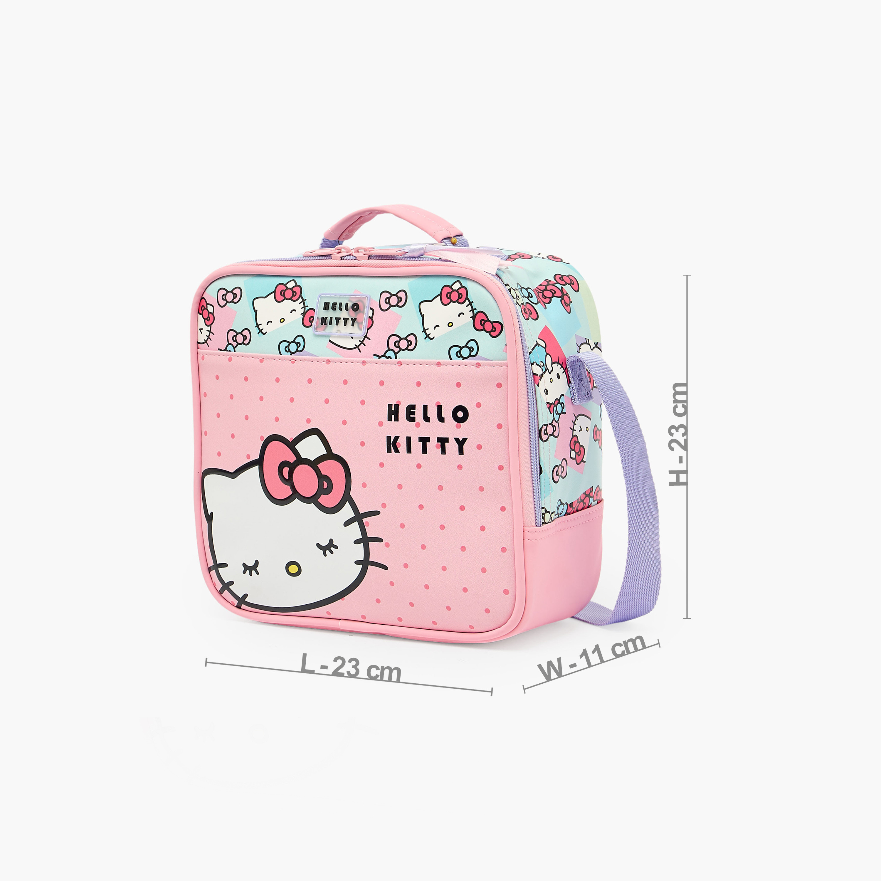 شنطة غداء بطبعة هيلو كيتي للبنات من 5 - 8 سنوات مع حزام قابل للتعديل-school-lunchessentials-lunchbags-image-6
