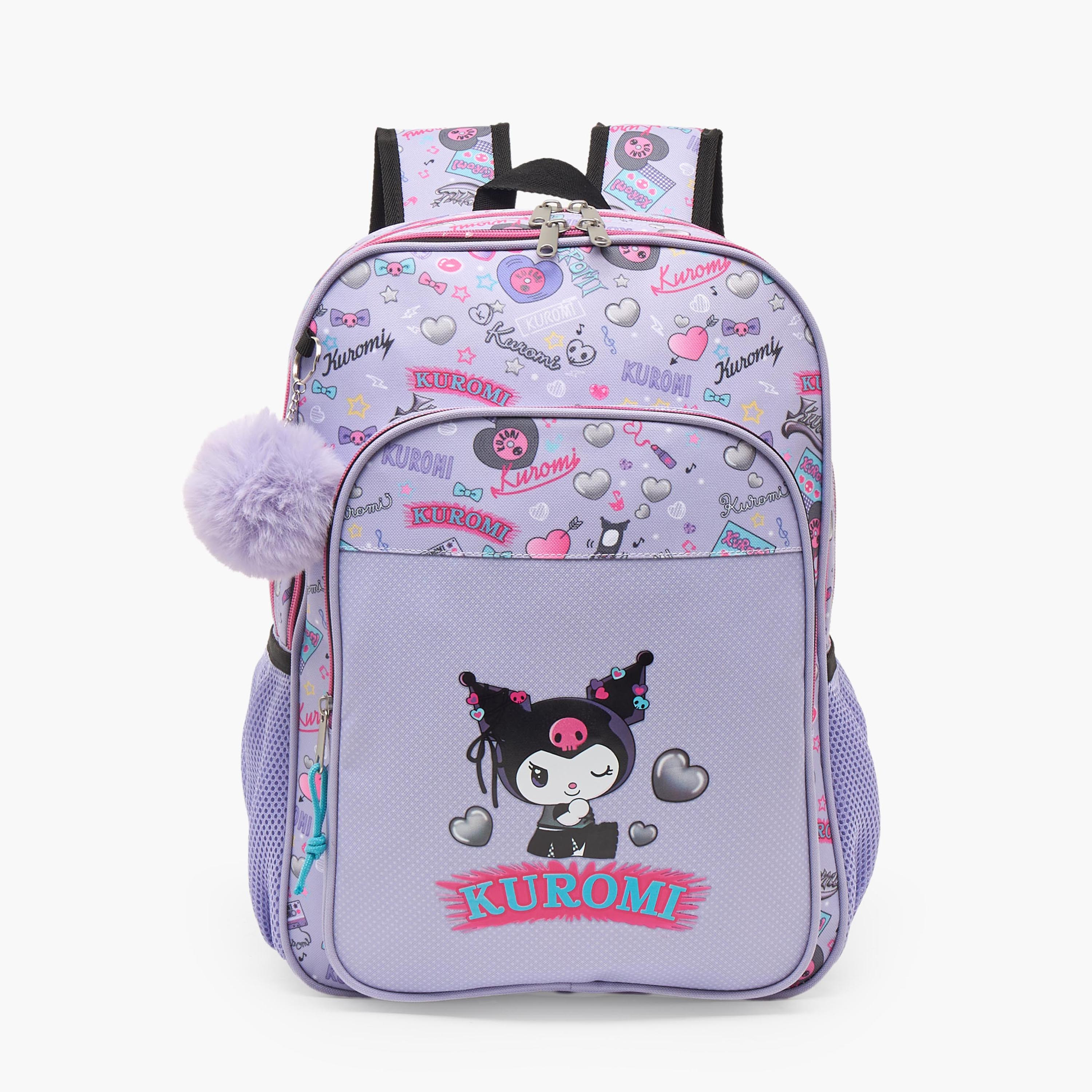 Sanrio Kuromi Print Backpack for Girls 5-8 Years with Padded Straps - 16 inches-school-bagsandbackpacks-backpacks-image-1