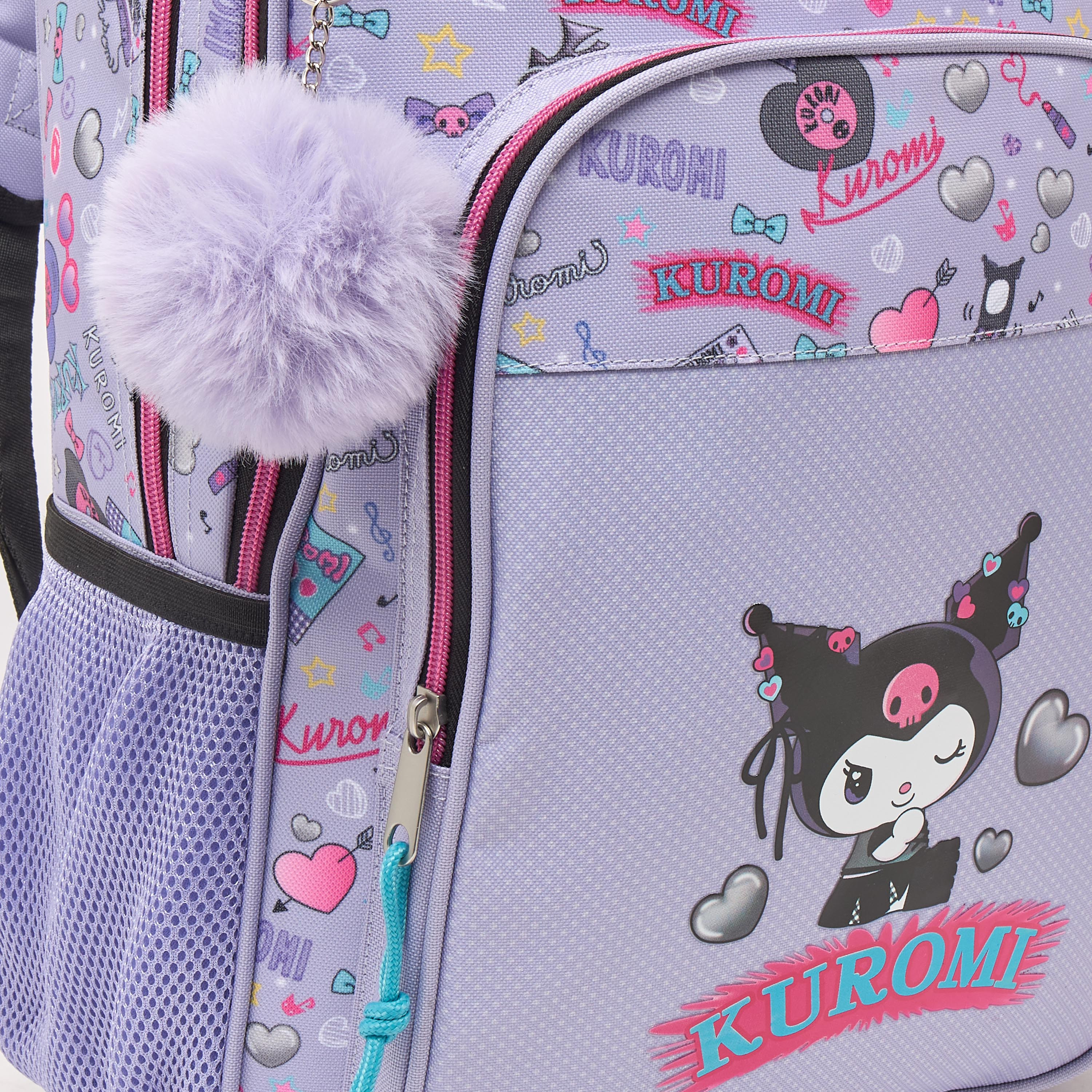 Sanrio Kuromi Print Backpack for Girls 5-8 Years with Padded Straps - 16 inches-school-bagsandbackpacks-backpacks-image-4
