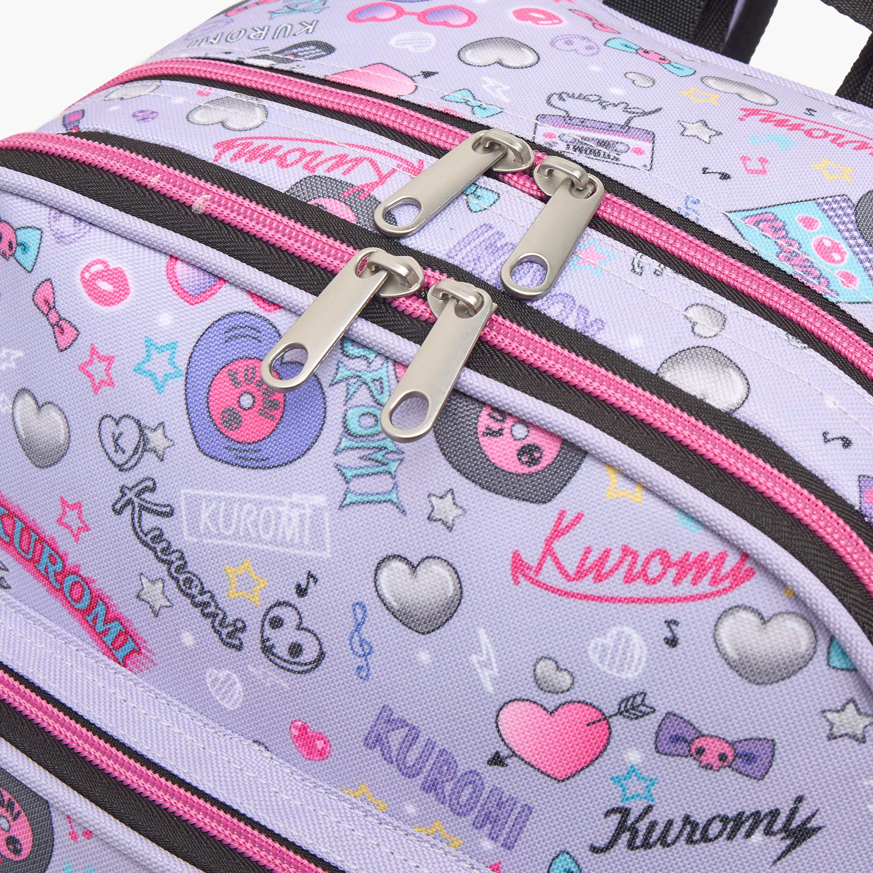 Sanrio Kuromi Print Backpack for Girls 5-8 Years with Padded Straps - 16 inches-school-bagsandbackpacks-backpacks-image-5