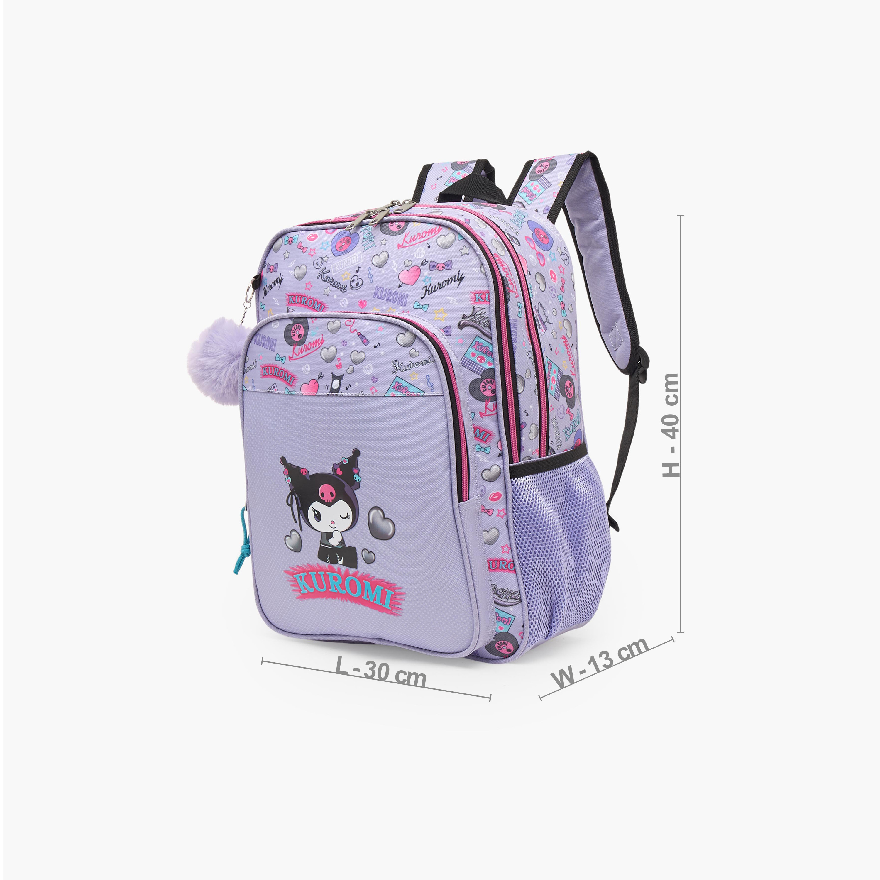 Sanrio Kuromi Print Backpack for Girls 5-8 Years with Padded Straps - 16 inches-school-bagsandbackpacks-backpacks-image-7
