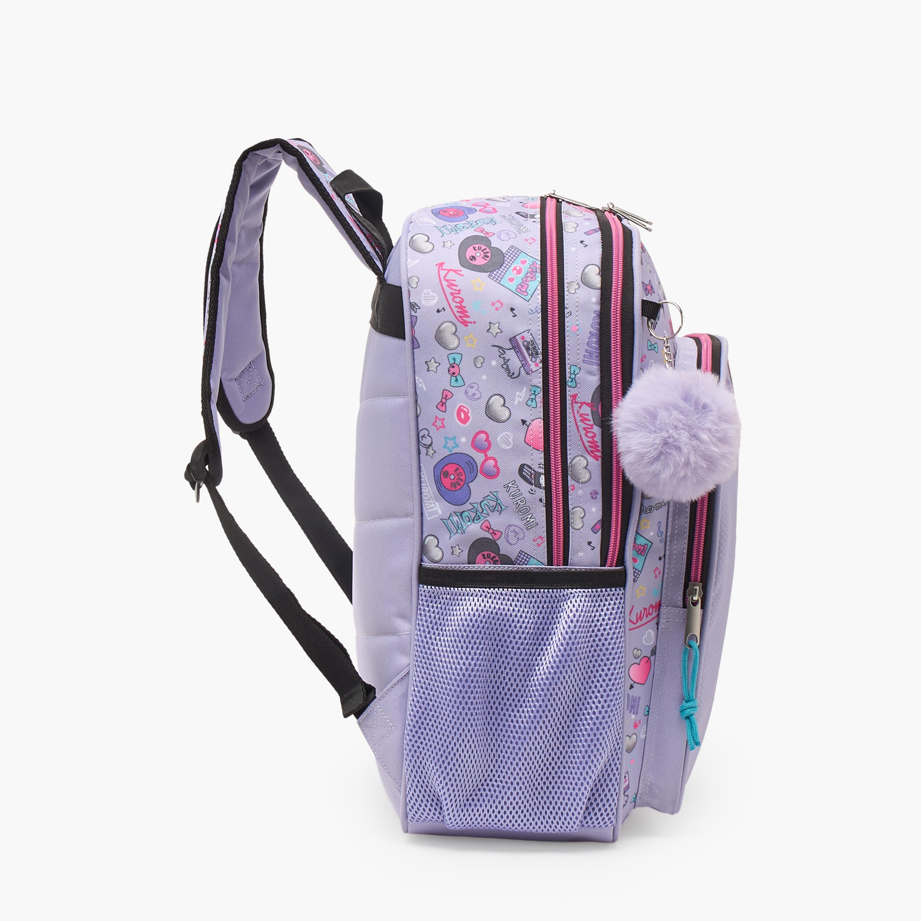 Sanrio Kuromi Print Backpack for Girls 5-8 Years with Padded Straps - 16 inches-school-bagsandbackpacks-backpacks-image-8