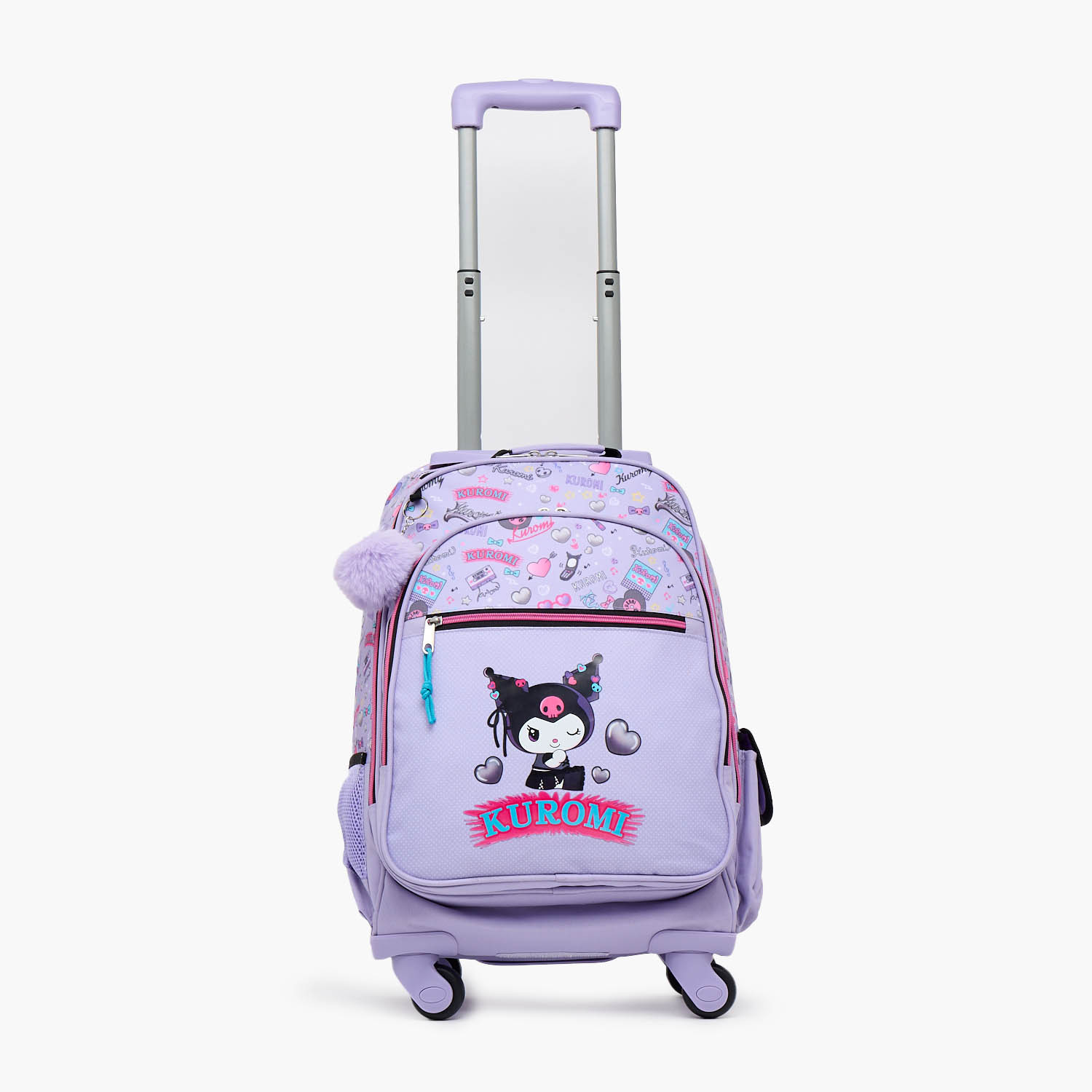 شنطة ترولي بطبعة كورومي للبنات من 8-13 سنة مع جيب لزجاجة ماء من سانيرو - 17 بوصة-school-bagsandbackpacks-trolleybags-image-3