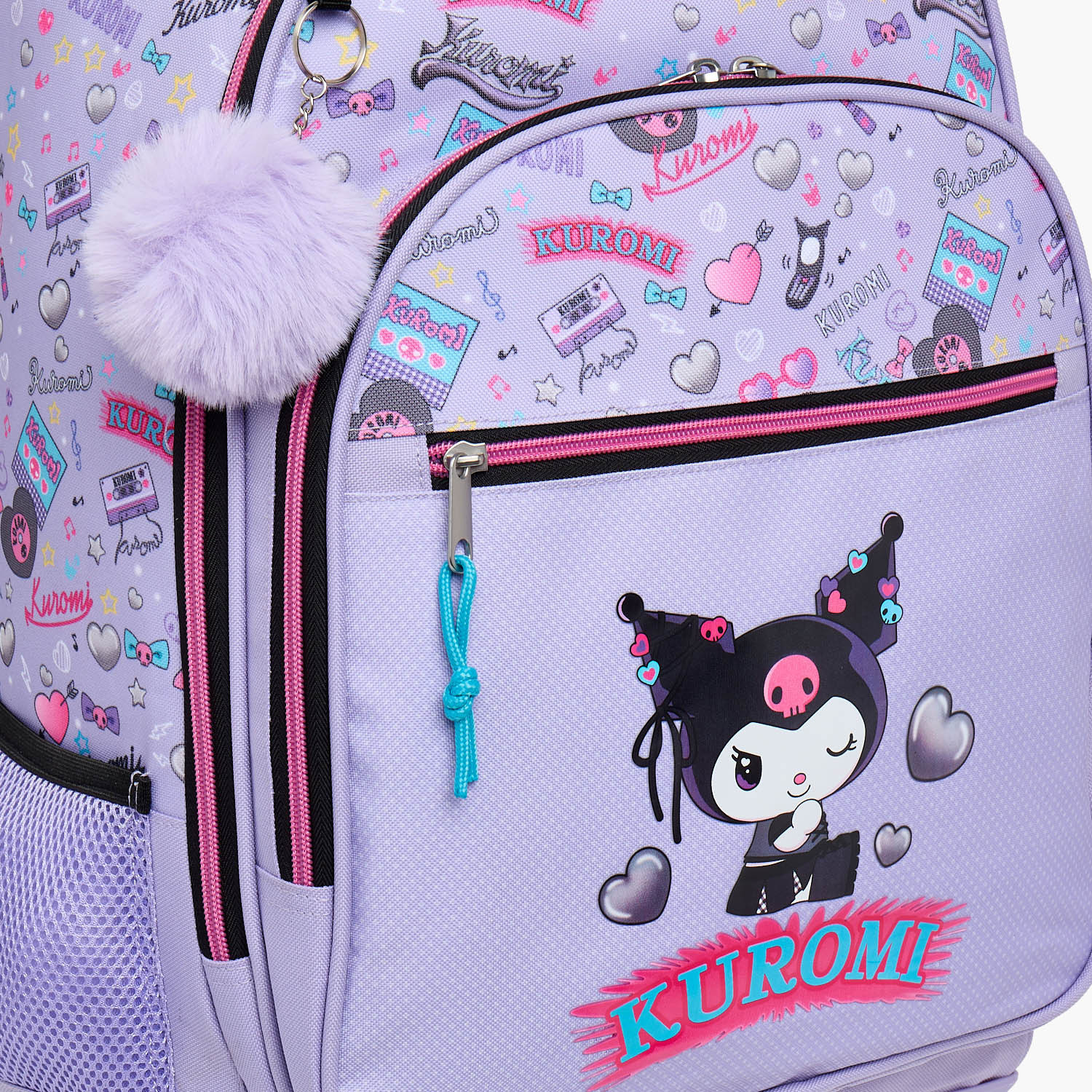 شنطة ترولي بطبعة كورومي للبنات من 8-13 سنة مع جيب لزجاجة ماء من سانيرو - 17 بوصة-school-bagsandbackpacks-trolleybags-image-4