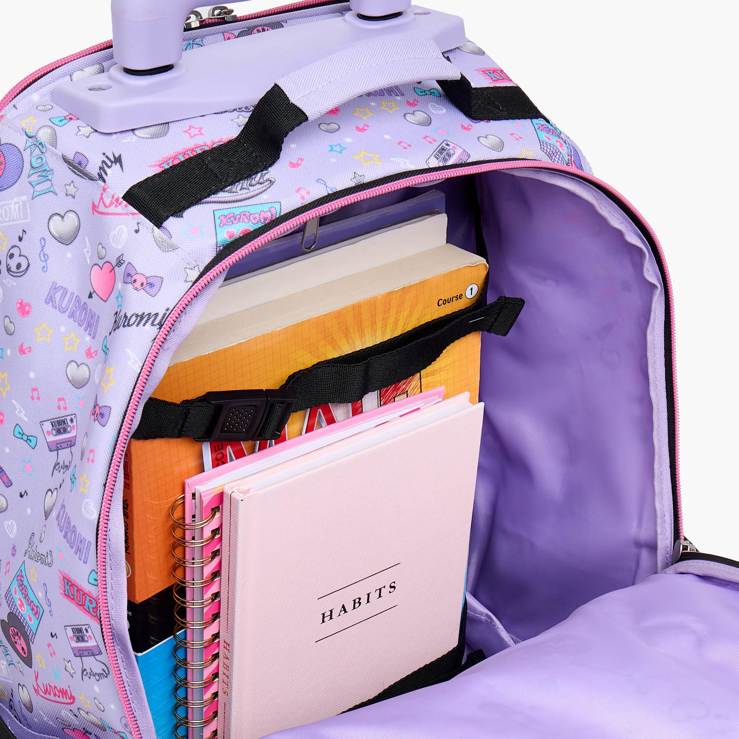 شنطة ترولي بطبعة كورومي للبنات من 8-13 سنة مع جيب لزجاجة ماء من سانيرو - 17 بوصة-school-bagsandbackpacks-trolleybags-image-6