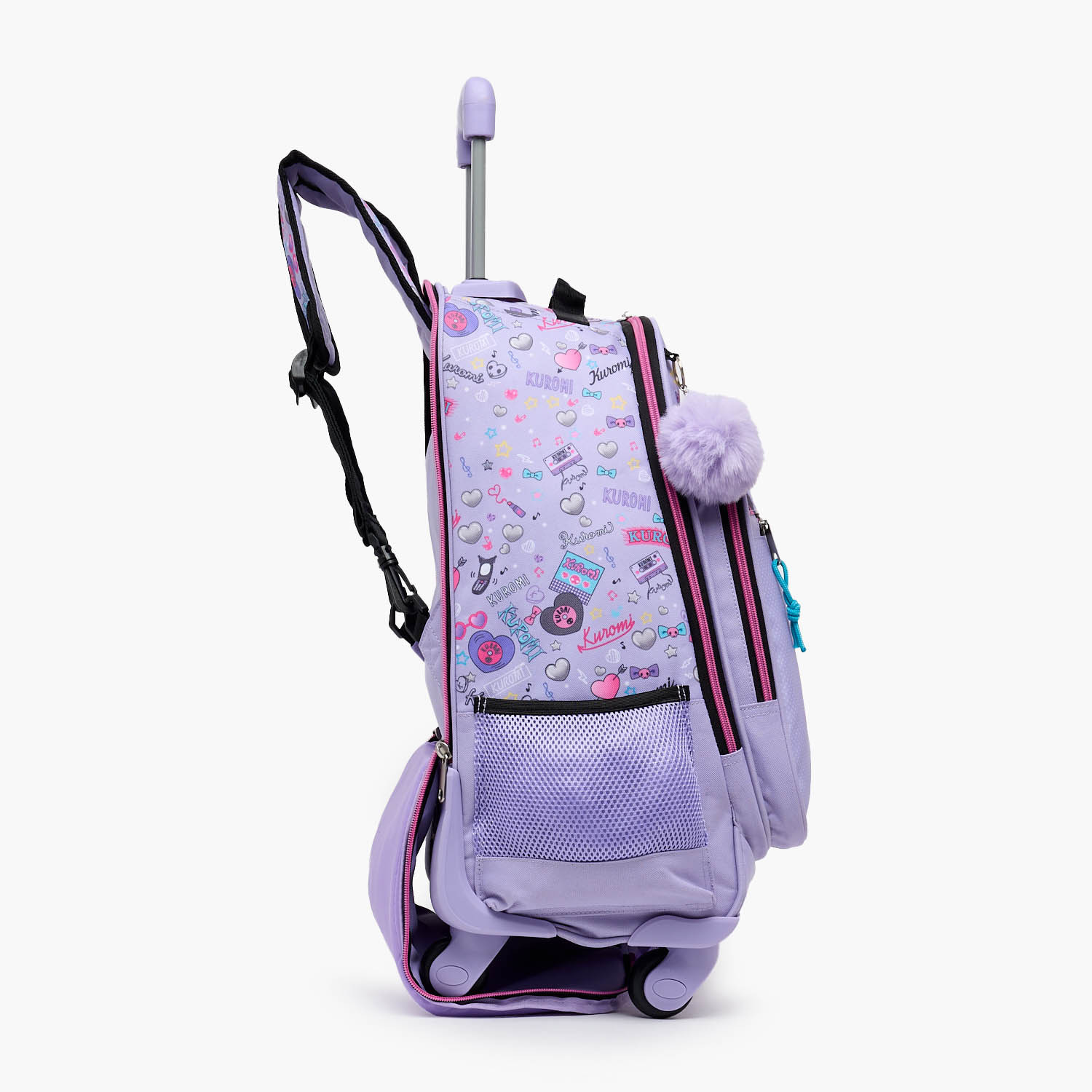 شنطة ترولي بطبعة كورومي للبنات من 8-13 سنة مع جيب لزجاجة ماء من سانيرو - 17 بوصة-school-bagsandbackpacks-trolleybags-image-8