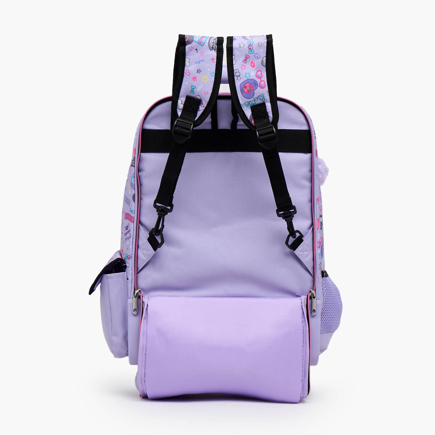 شنطة ترولي بطبعة كورومي للبنات من 8-13 سنة مع جيب لزجاجة ماء من سانيرو - 17 بوصة-school-bagsandbackpacks-trolleybags-image-9