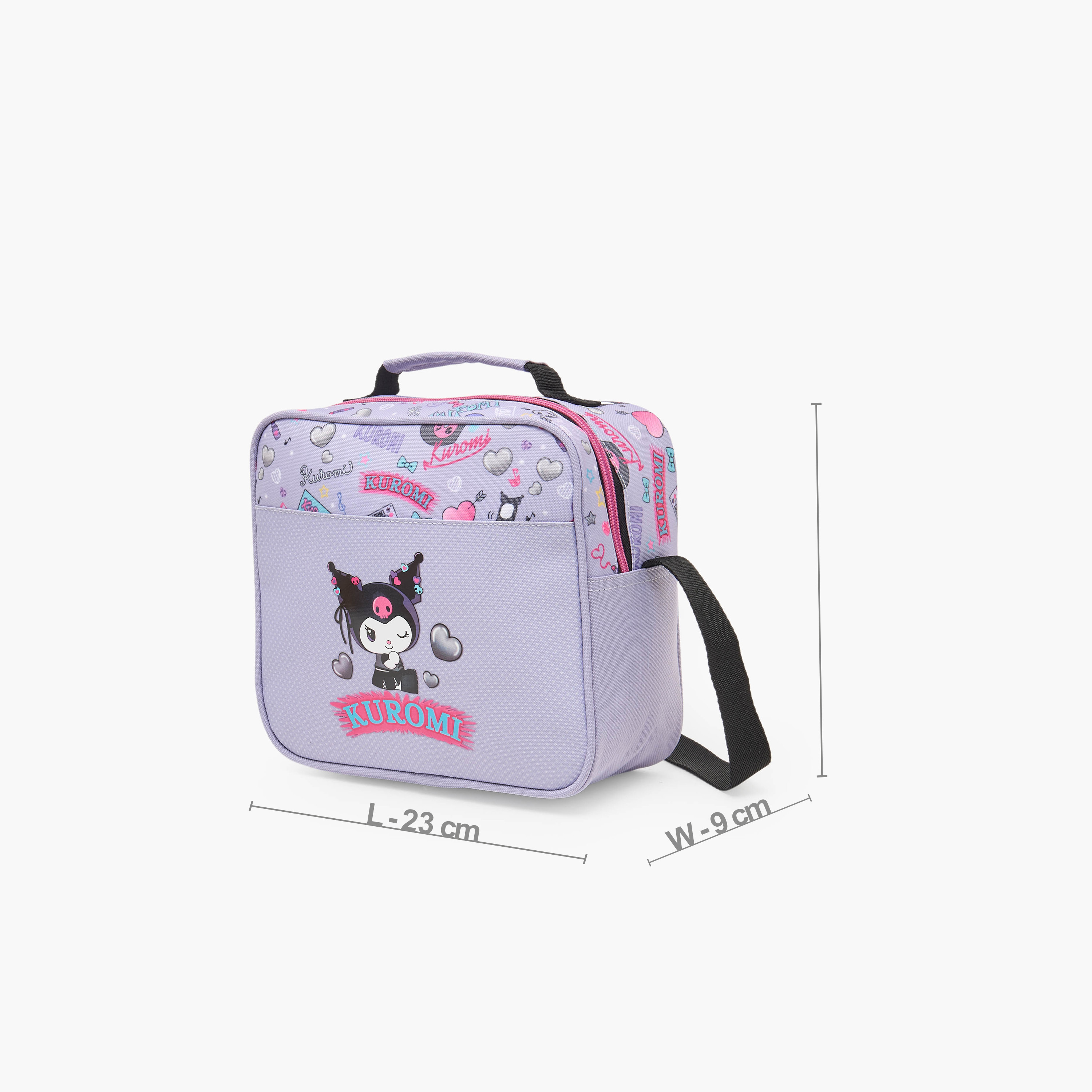 شنطة غداء بحزام قابل للتعديل بطبعات كورومي للبنات من 5-8 سنوات من سانريو-school-lunchessentials-lunchbags-image-7