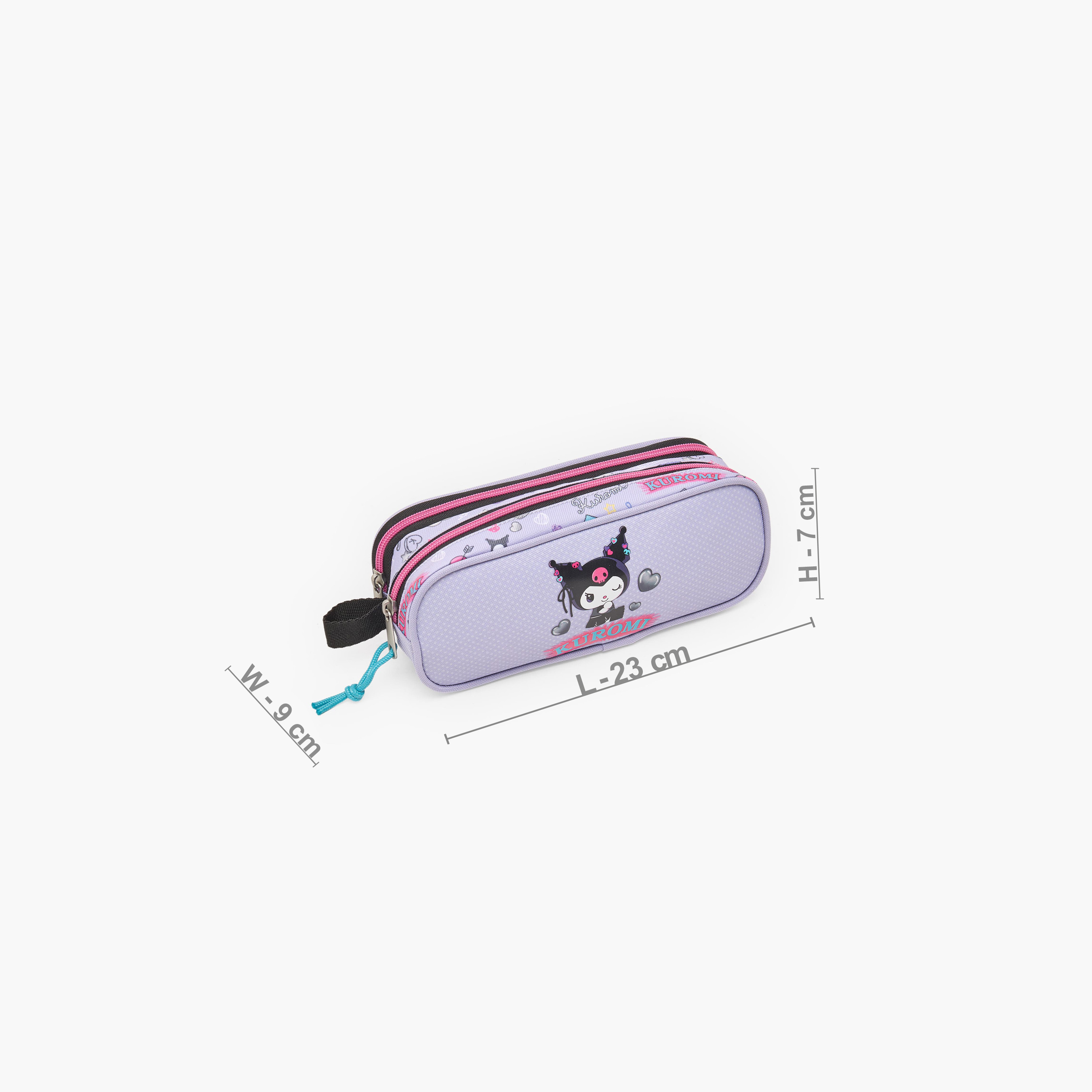 Sanrio Kuromi Print Pencil Pouch with 2 Compartment-school-stationery-pencilcases-image-4