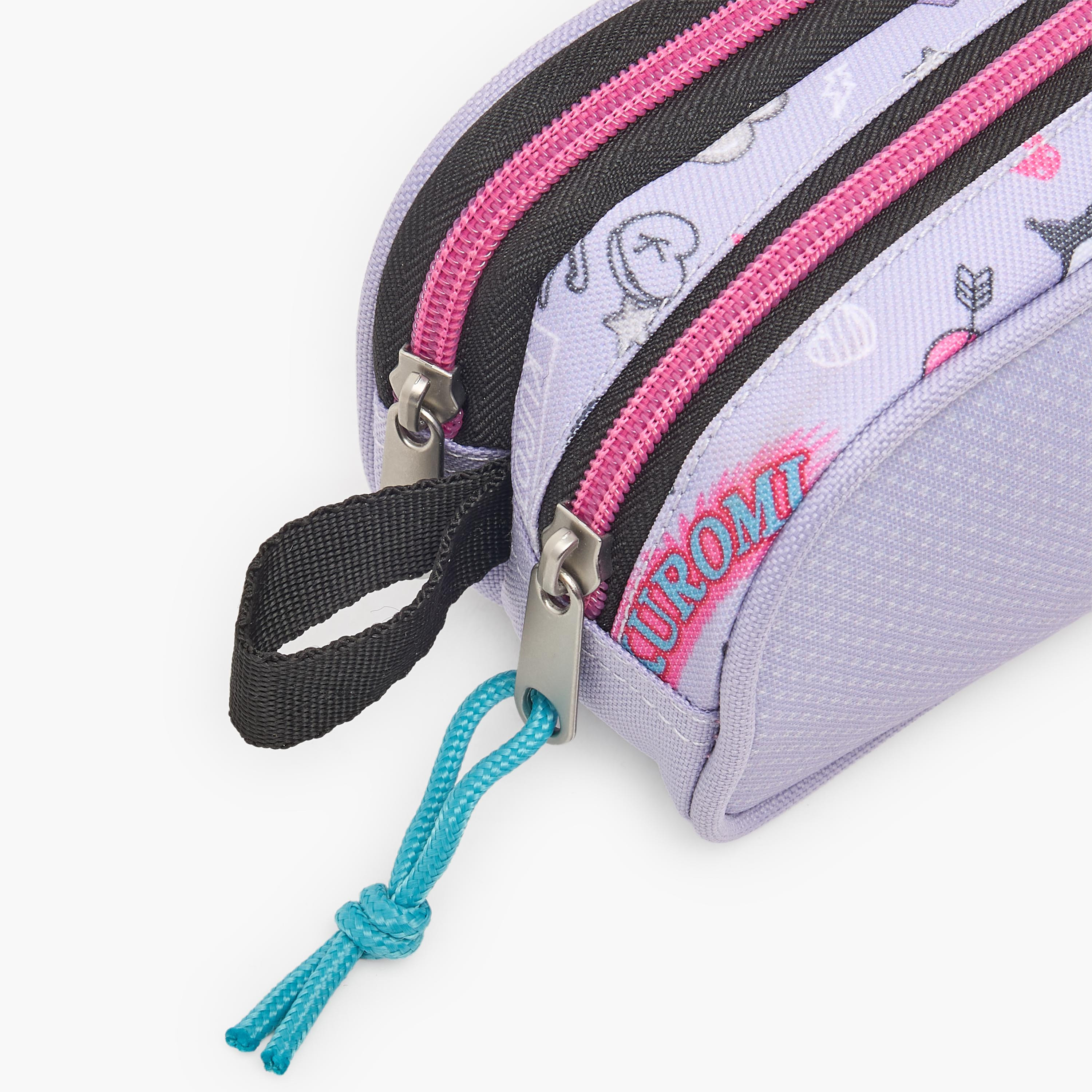 Sanrio Kuromi Print Pencil Pouch with 2 Compartment-school-stationery-pencilcases-image-6