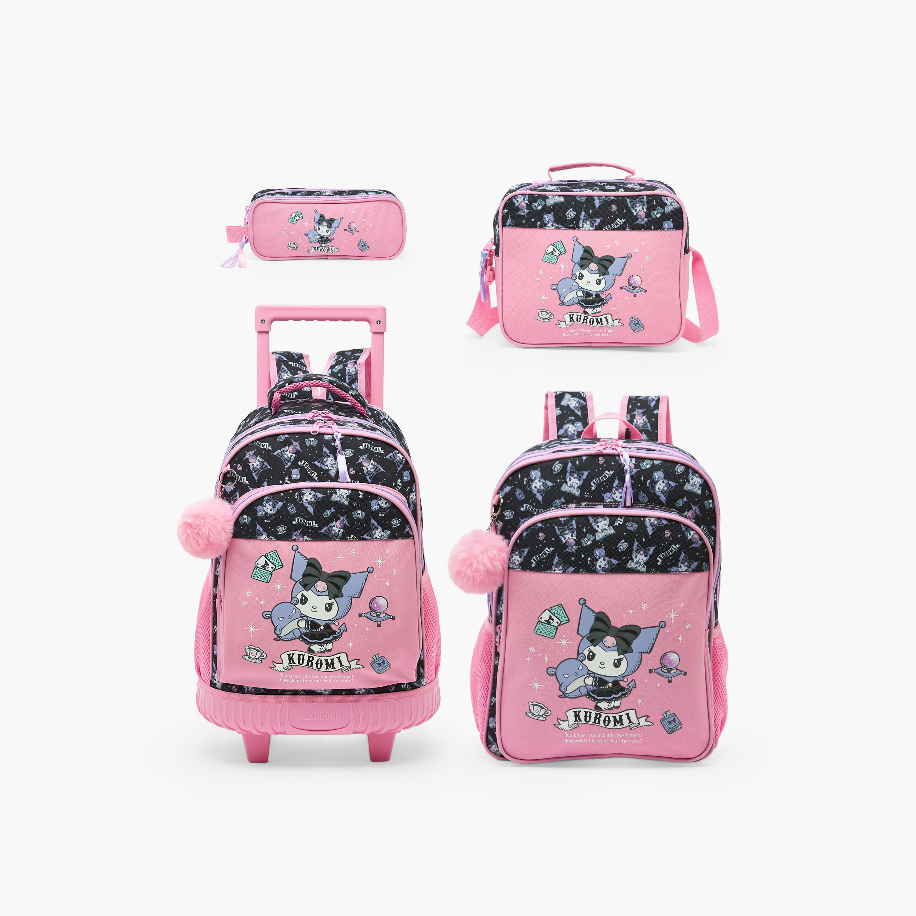 Sanrio Kuromi Print Backpack for Girls 5-8 Years with Adjustable Shoulder Straps - 16 inches-school-bagsandbackpacks-backpacks-image-9