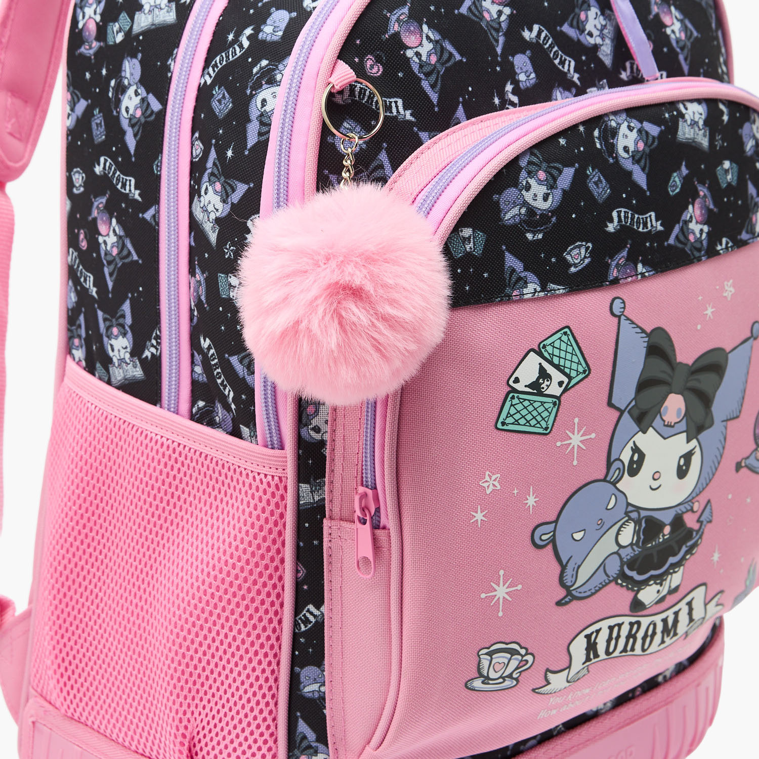 Sanrio Kuromi Print Trolley Bag for Girls 5-8 Years with Water Bottle Pocket - 18 inches-school-bagsandbackpacks-trolleybags-image-5