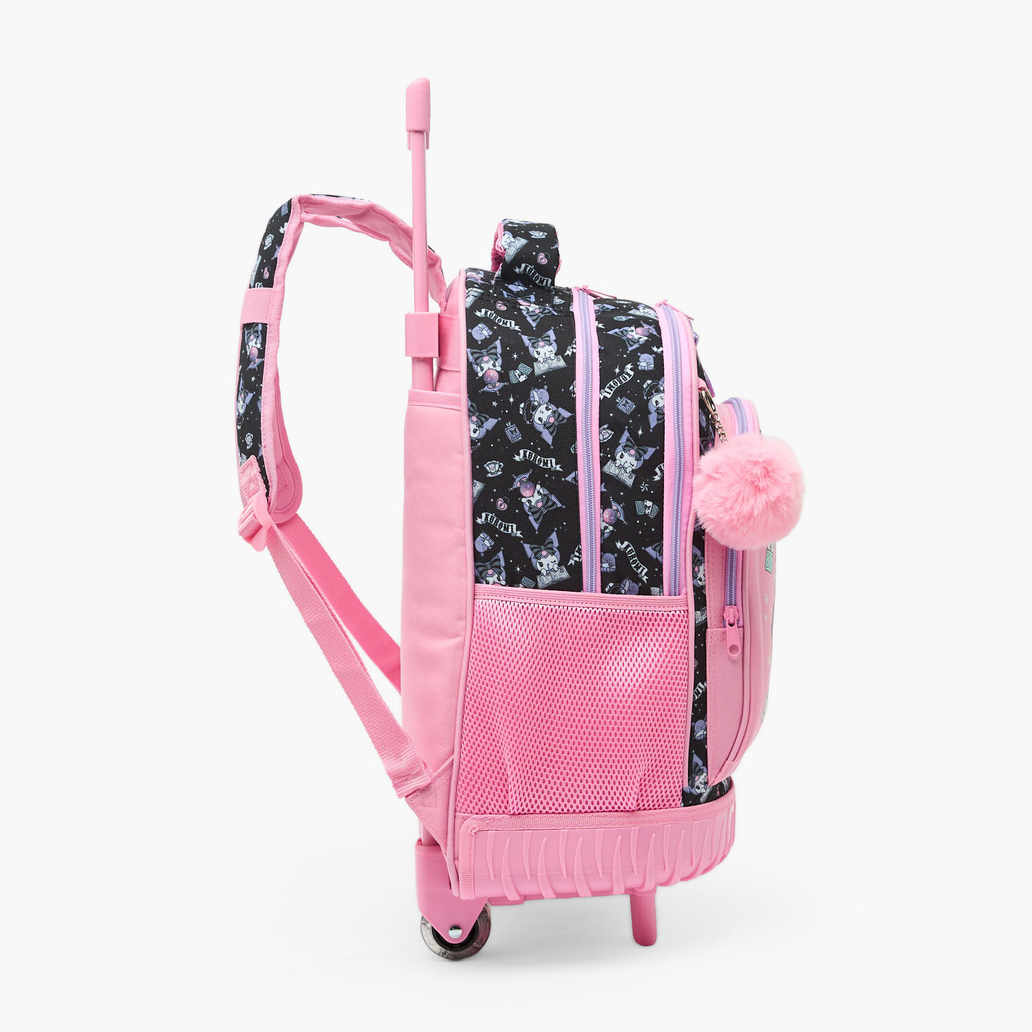 Sanrio Kuromi Print Trolley Bag for Girls 5-8 Years with Water Bottle Pocket - 18 inches-school-bagsandbackpacks-trolleybags-image-7