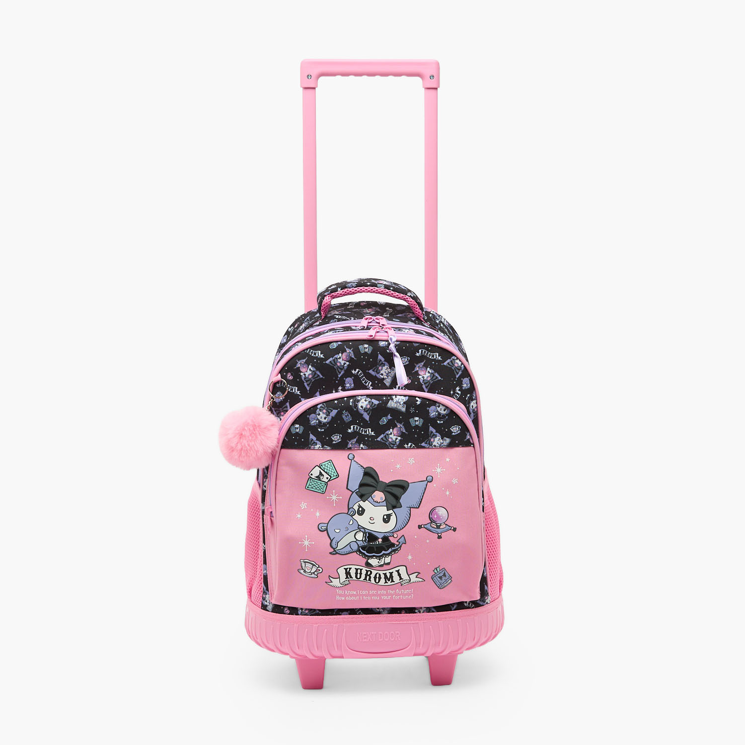 Sanrio Kuromi Print Trolley Bag for Girls 5-8 Years with Water Bottle Pocket - 18 inches-school-bagsandbackpacks-trolleybags-image-9