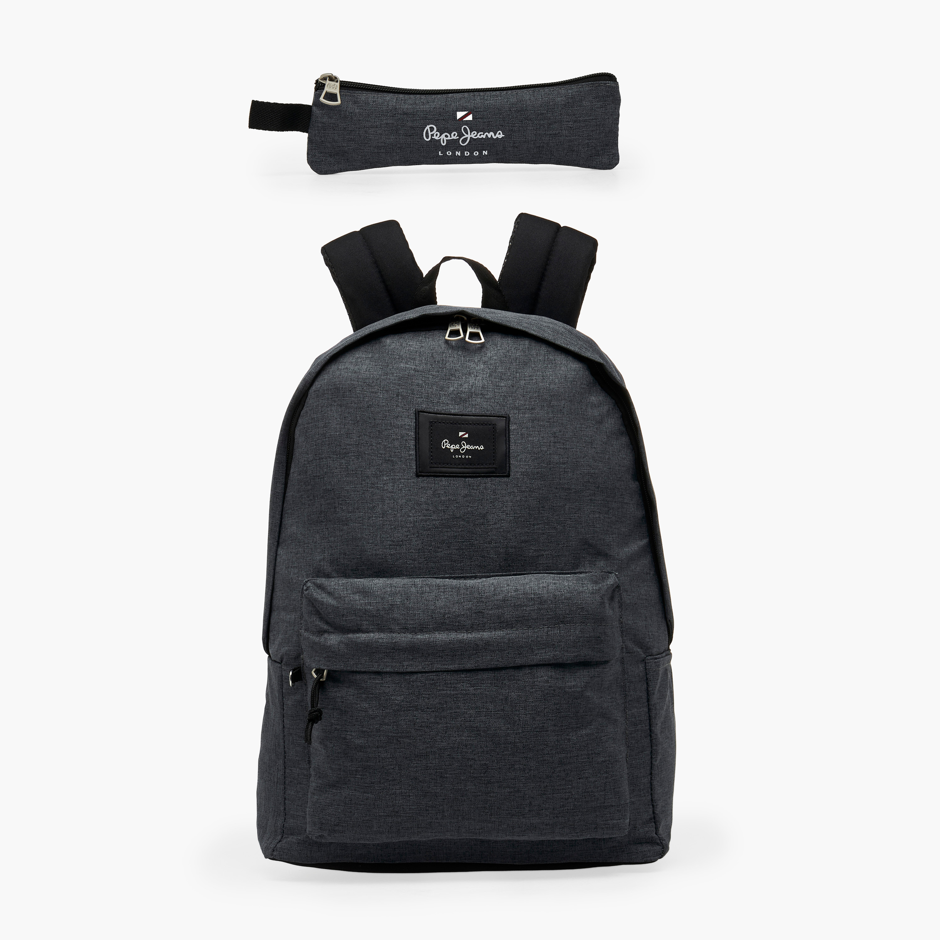 Pepe Jeans Aris Logo Applique Backpack for Boys 8-13 Years with Pencil Pouch - 18 inches-school-bagsandbackpacks-backpacks-image-1