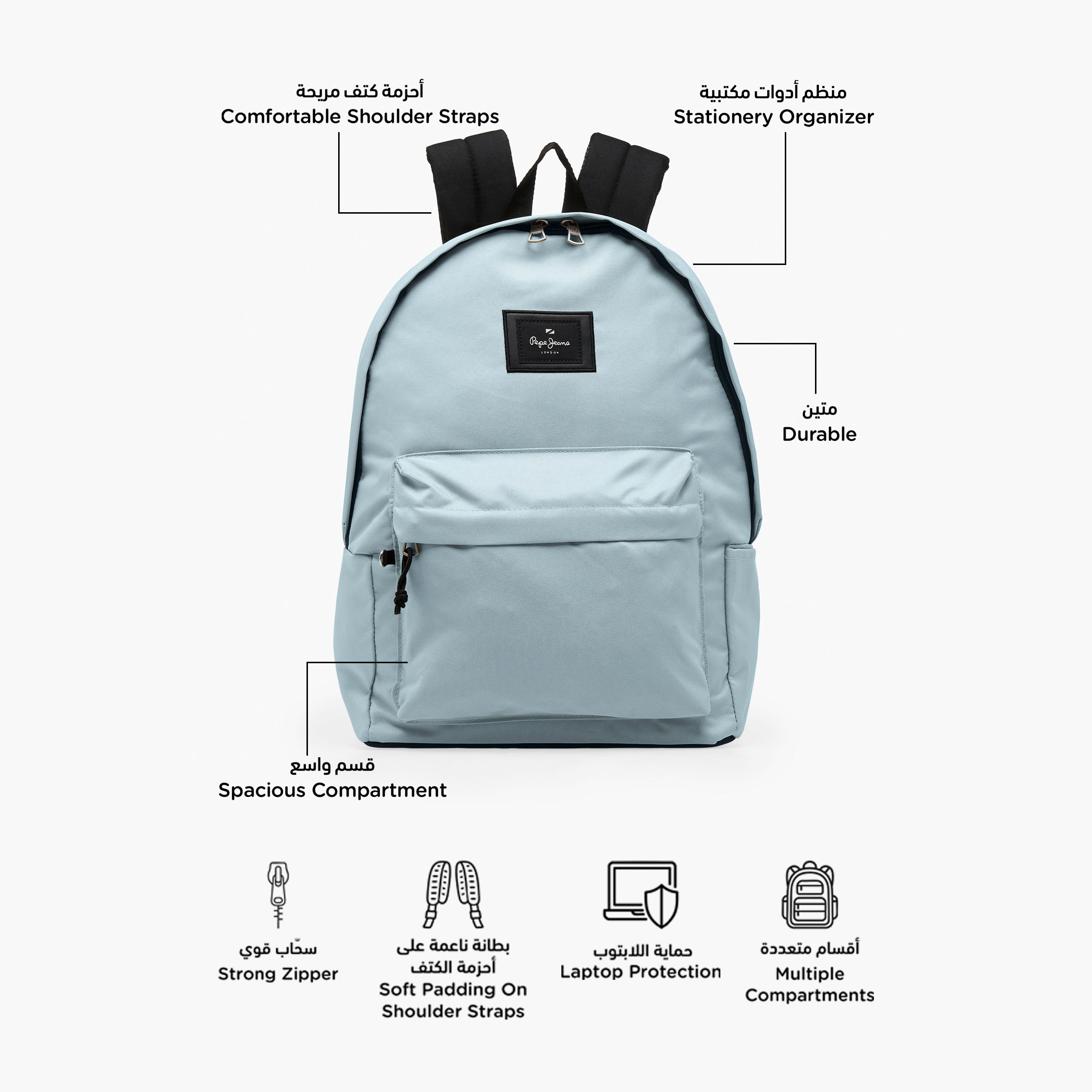 شنطة ظهر بطبعة شعار أريس للبنات من 8-13 سنة مع مقلمة - 18 بوصة من بيبي جينز-school-bagsandbackpacks-backpacks-image-4
