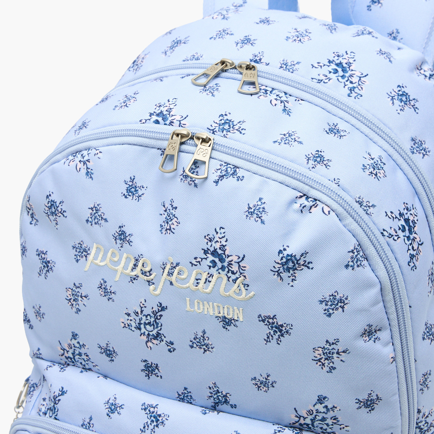 Pepe Jeans Olivia Floral Print Backpack for Girls 8-13 Years with Pom-Pom Accent - 18 inches-school-bagsandbackpacks-backpacks-image-4