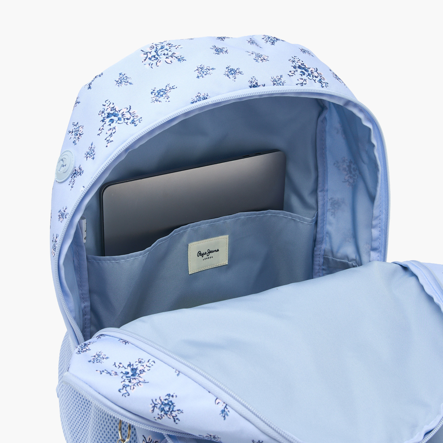 Pepe Jeans Olivia Floral Print Backpack for Girls 8-13 Years with Pom-Pom Accent - 18 inches-school-bagsandbackpacks-backpacks-image-6